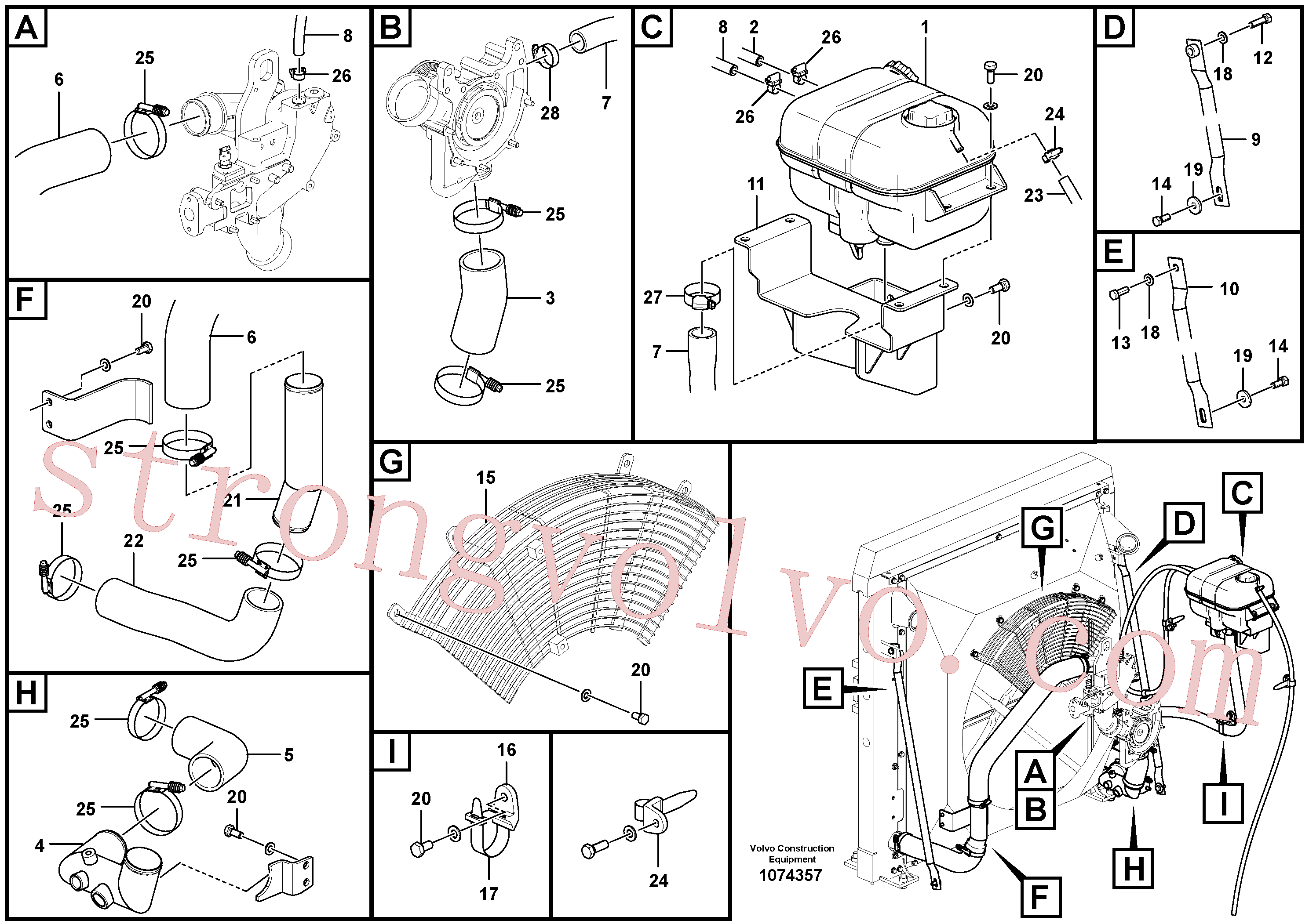 VOE60110316 Volvo Sistema de arrefecimento(1074357 Montagem)