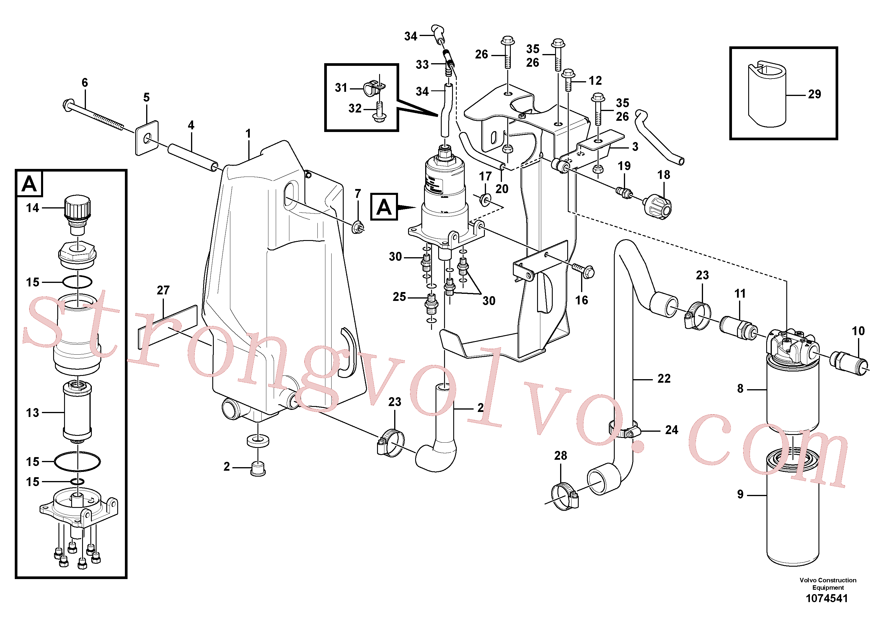 VOE15651453 Elemento filtrante Volvo escavadeira