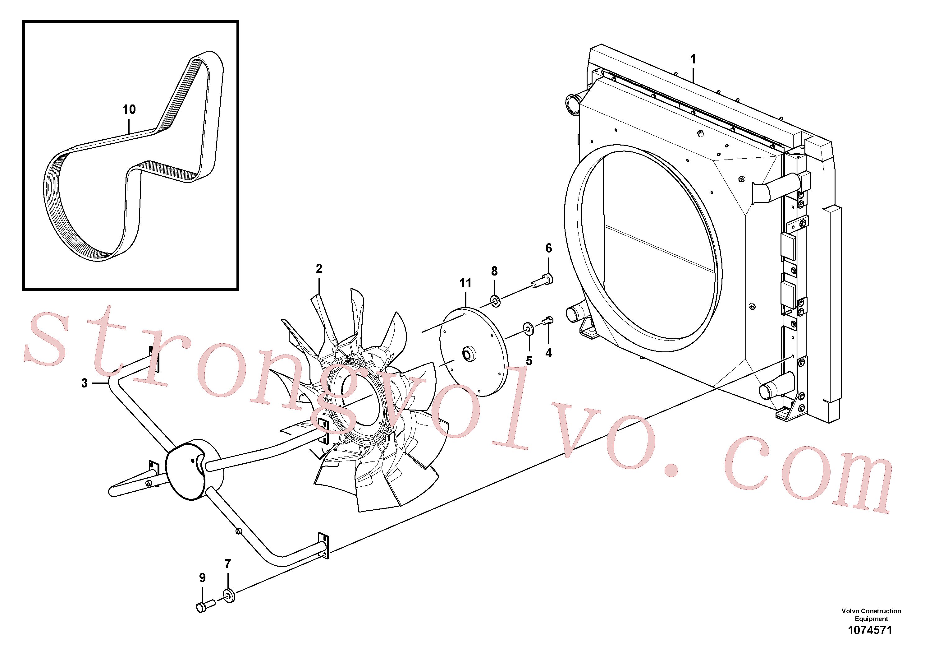 VOE14536063 Volvo Sistema de arrefecimento(1074571 Montagem)