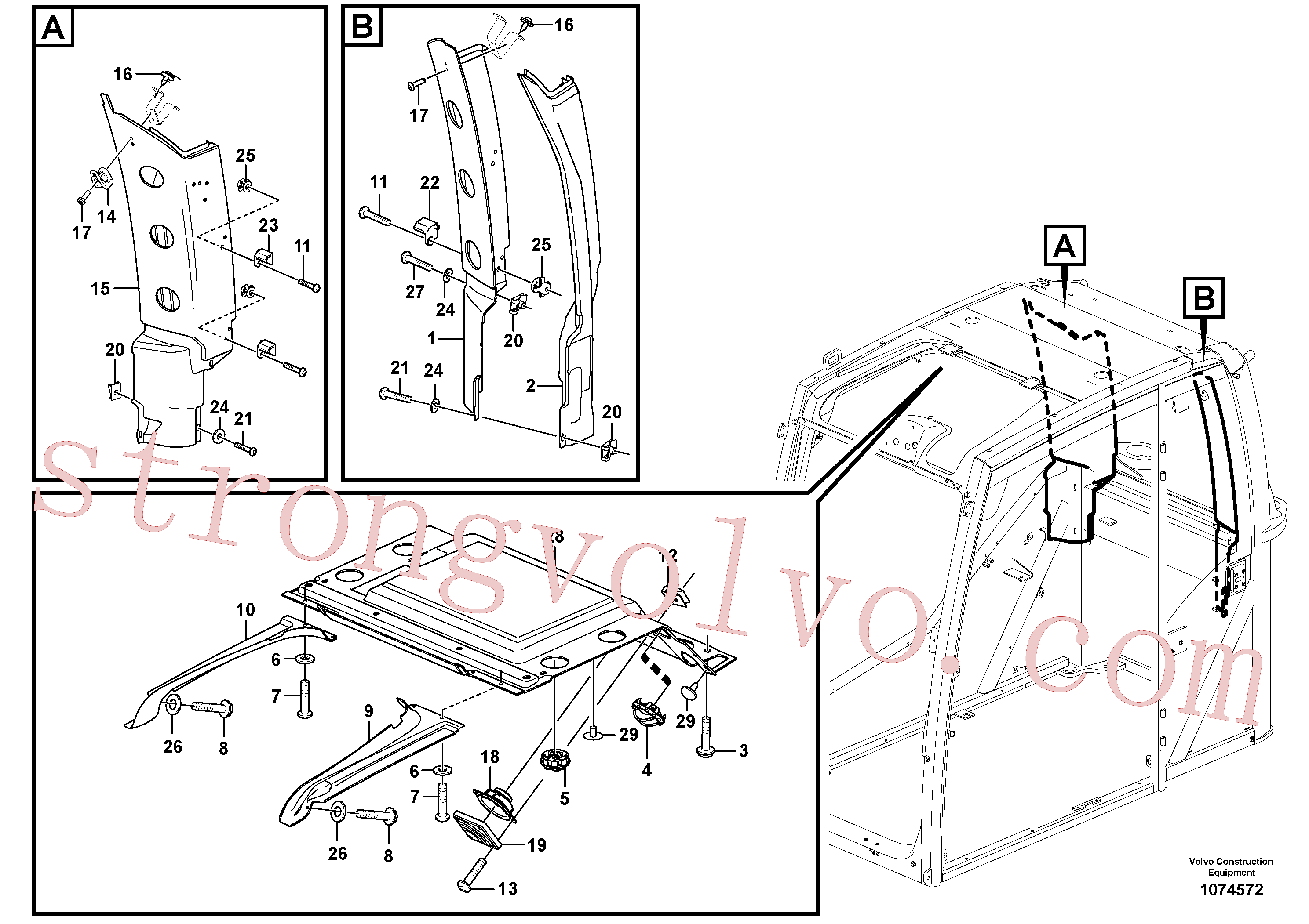 VOE13969423 Volvo Componentes internos(1074572 Montagem)