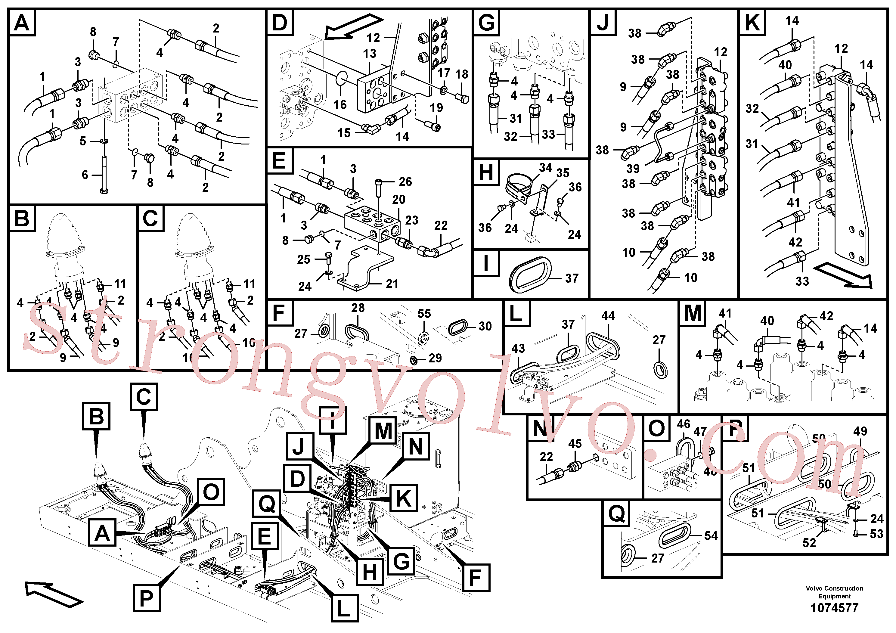 VOE14602099 Volvo Sistema servomotor, válvula de comando para válvula de comando à distância(1074577 Montagem)
