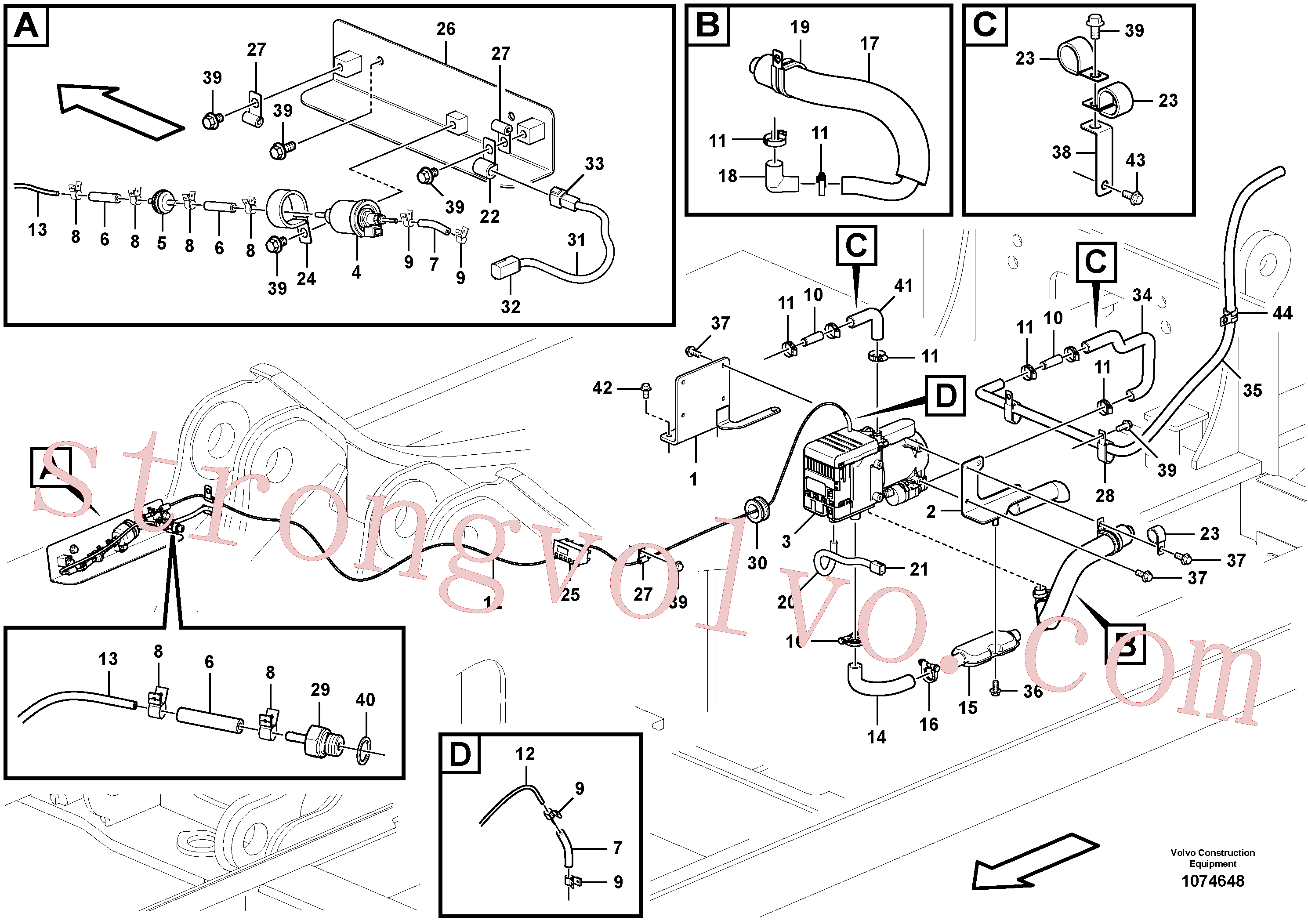 VOE14508061 Volvo Aquecedor auxiliar(1074648 Montagem)