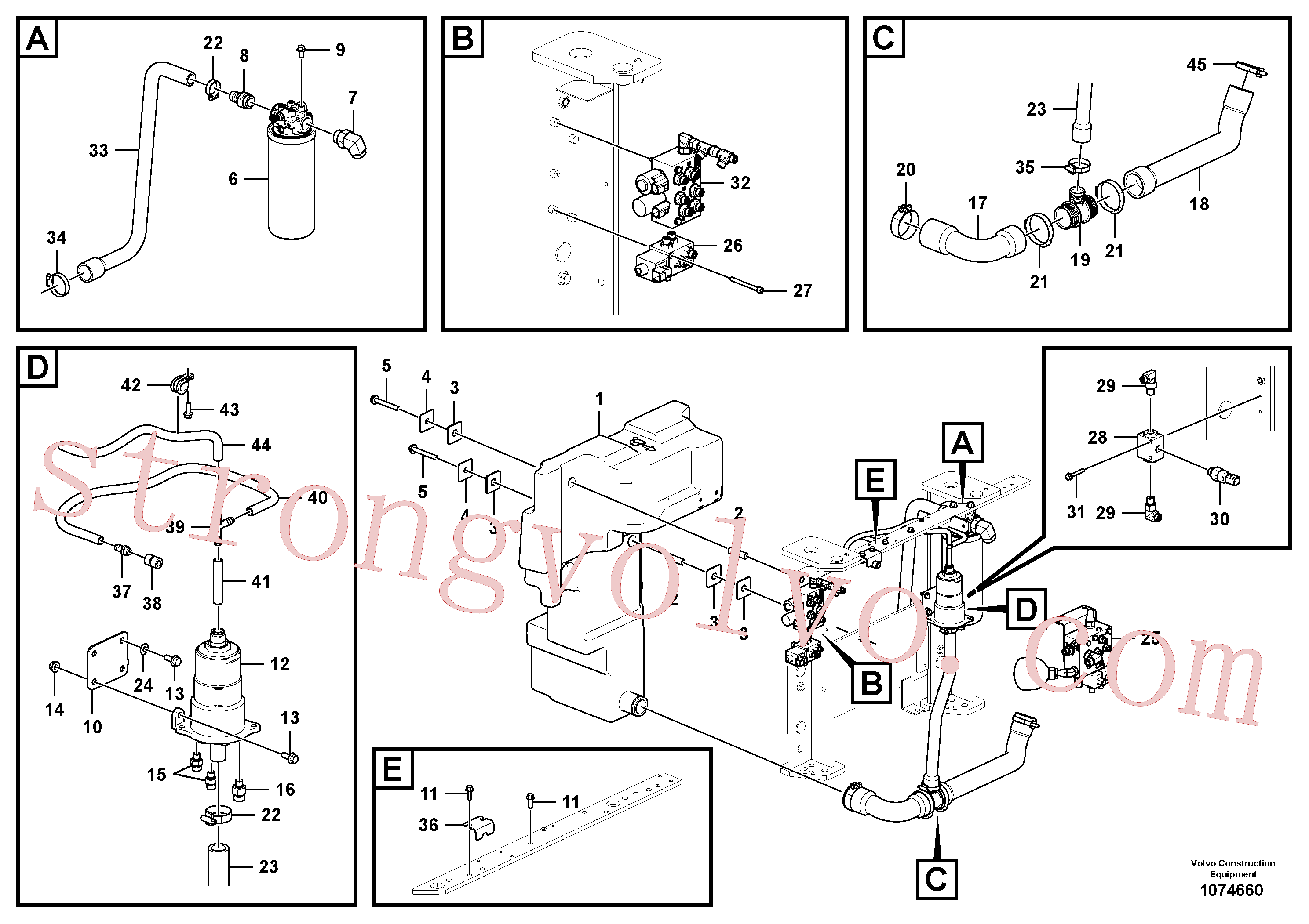 VOE15616321 Volvo Tanque de óleo hidráulico com acessórios(1074660 Montagem)
