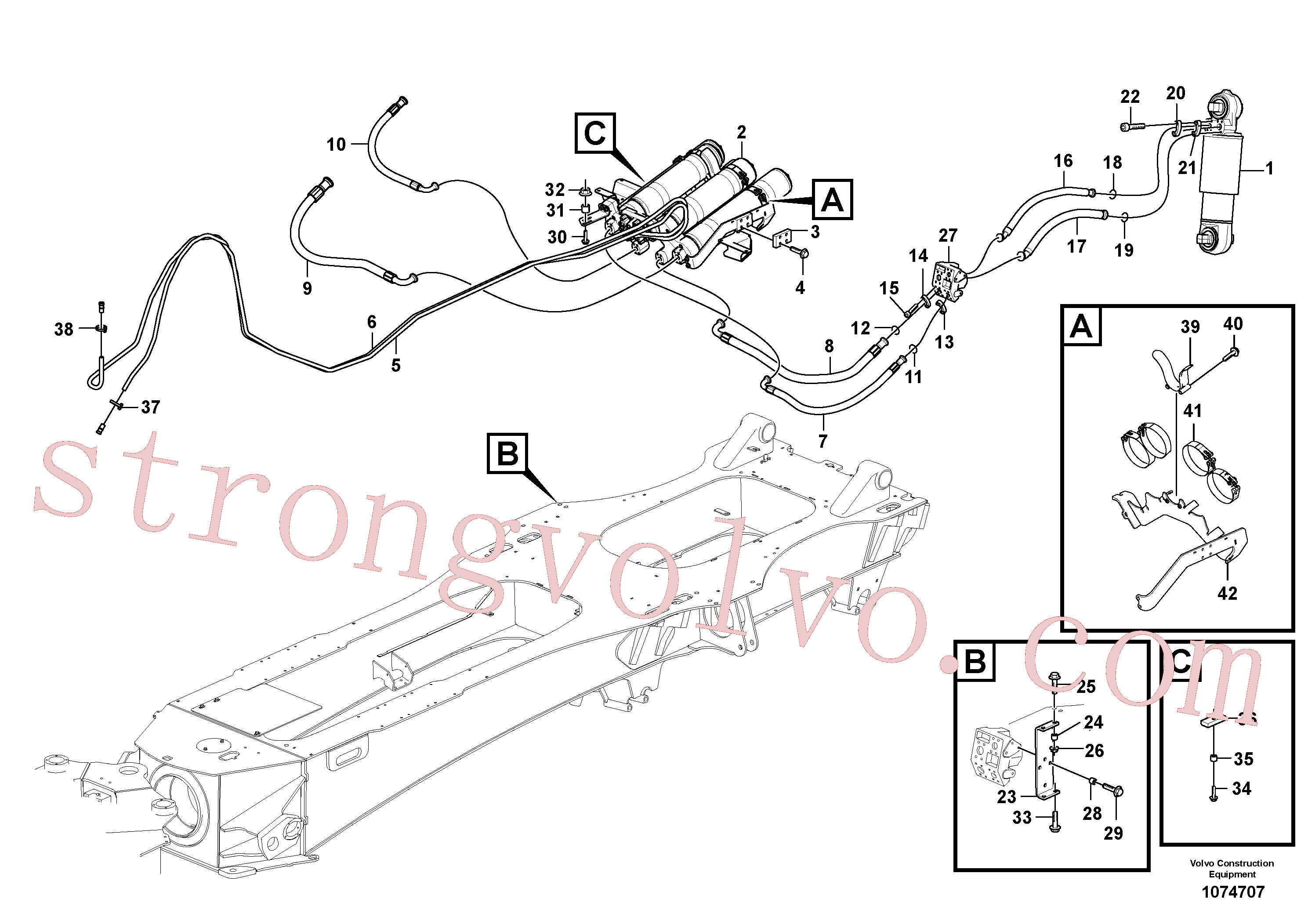 VOE937716 Volvo Suspensão a gás, reboque(1074707 Montagem)