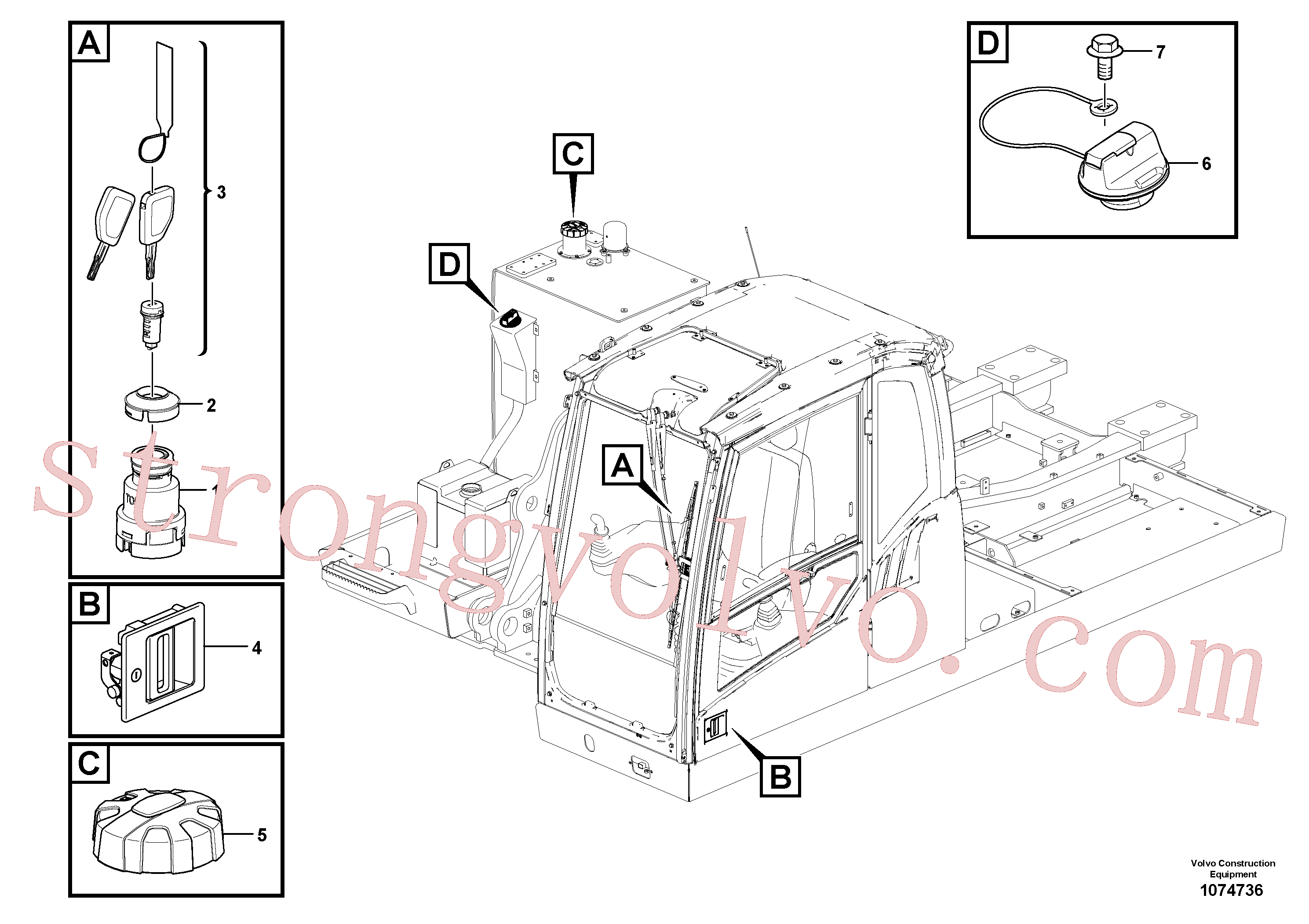 VOE993195 Volvo Sistema de chave(1074736 Montagem)