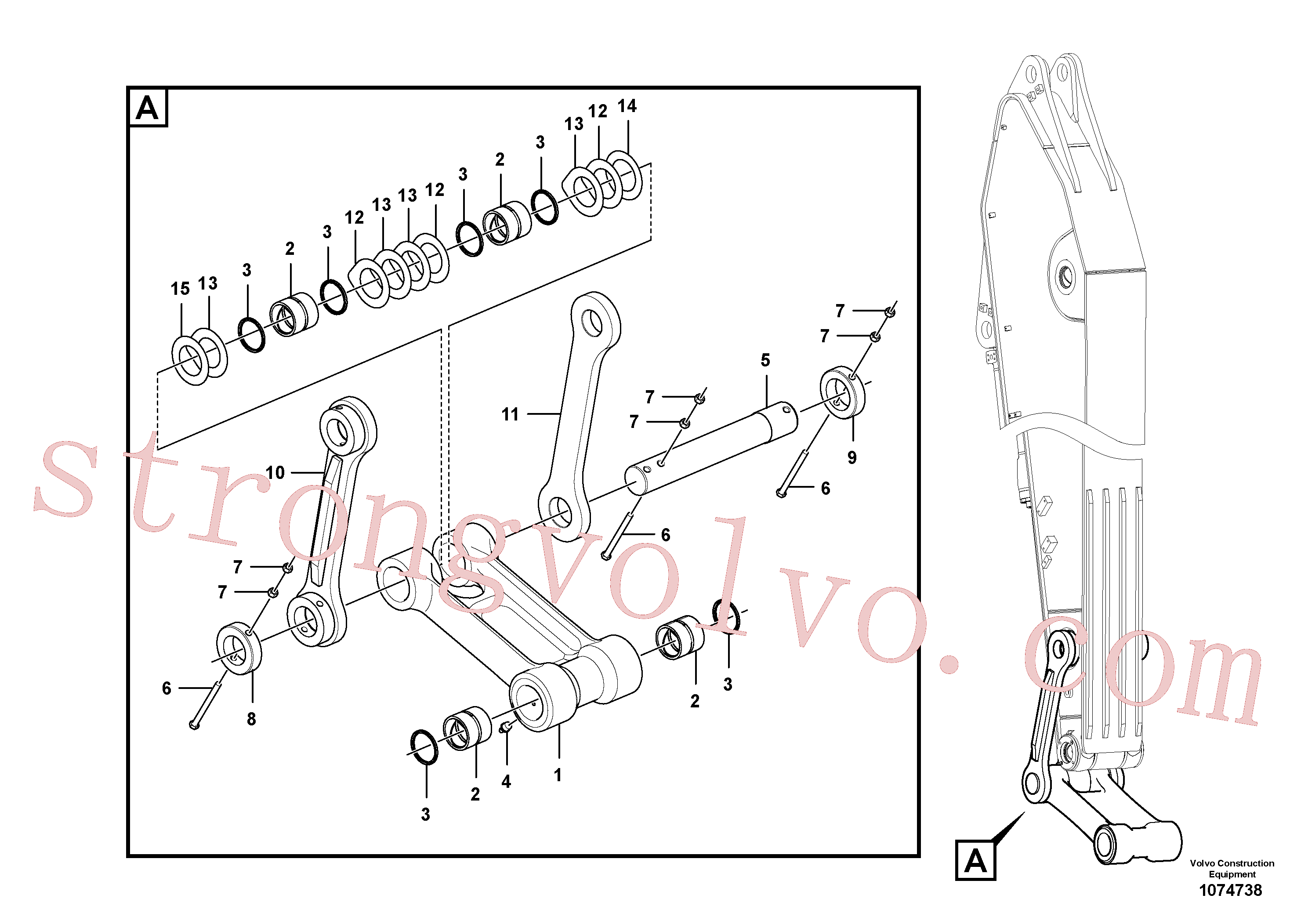 Atacado VOE14716436 Calço de ajuste Volvo escavadeira