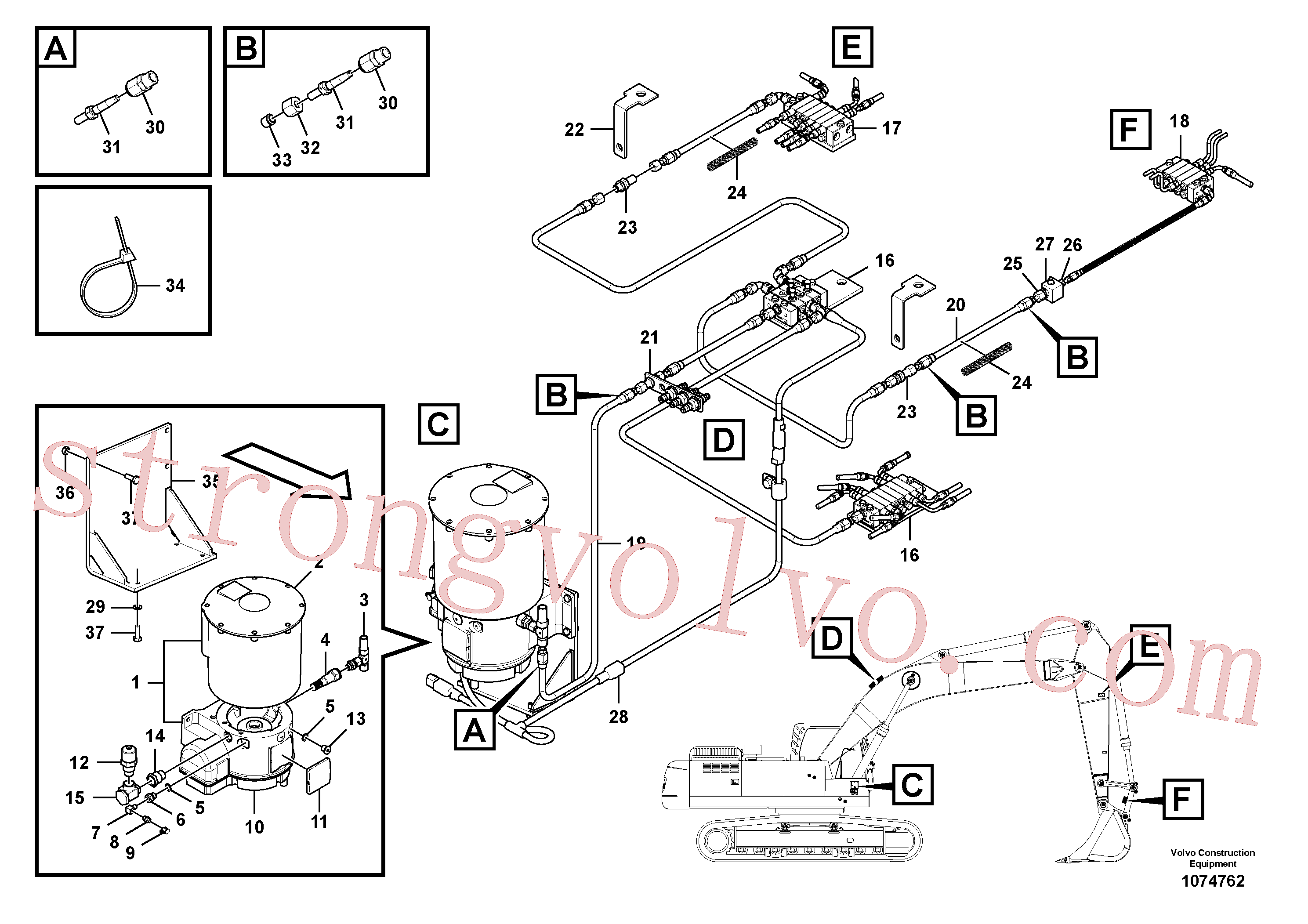 Atacado VOE14576928 Suporte Volvo escavadeira