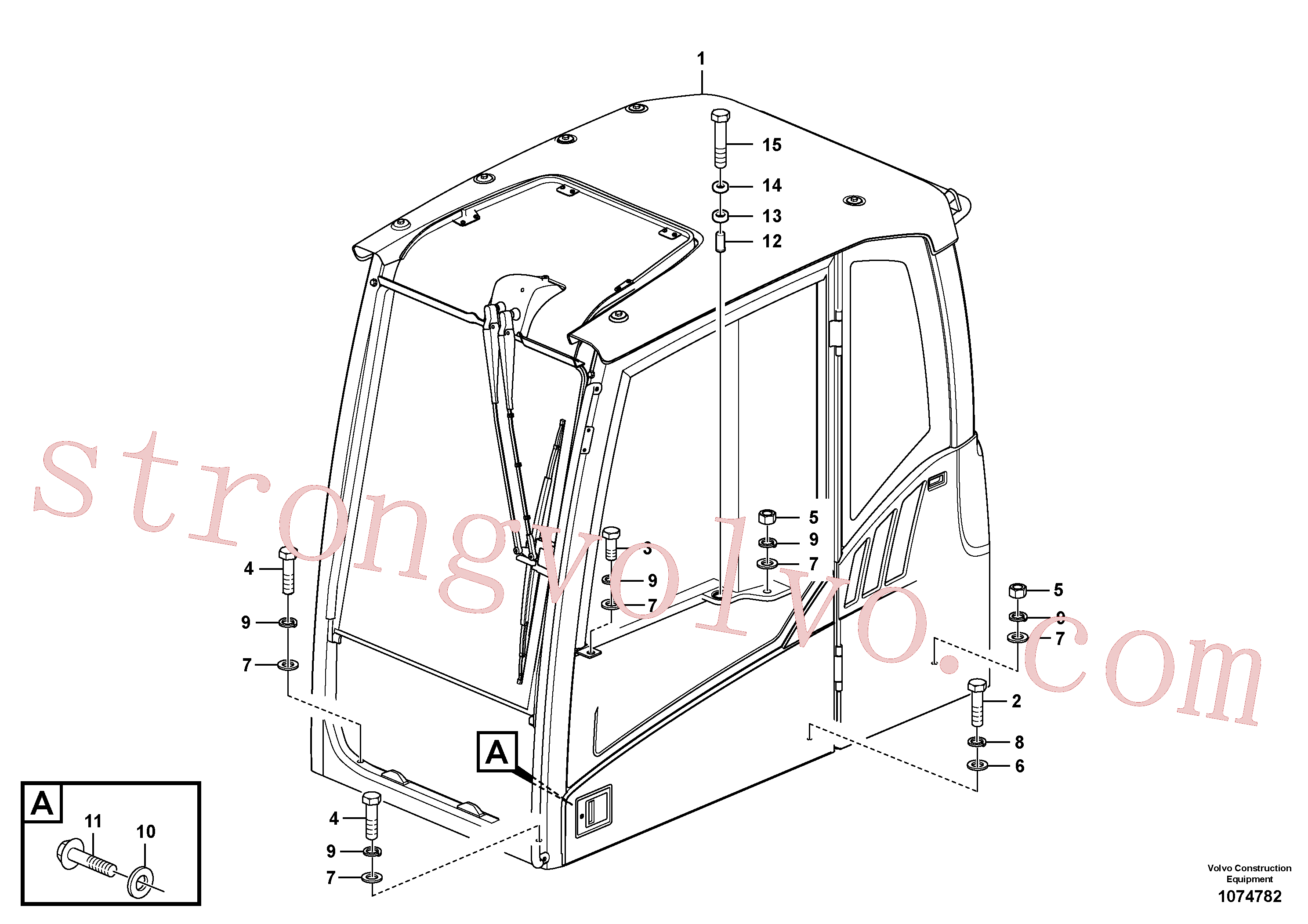 Volvo Acessórios para escavadeira VOE983375 Parafuso sextavado Acessórios