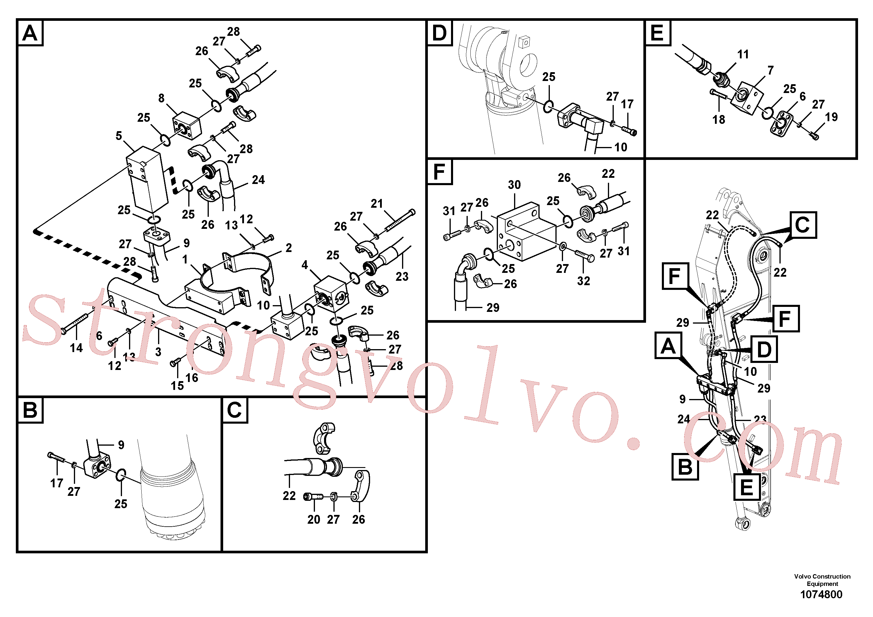 VOE14638976 Volvo Hidráulica de serviços, balde articulado(1074800 Montagem)