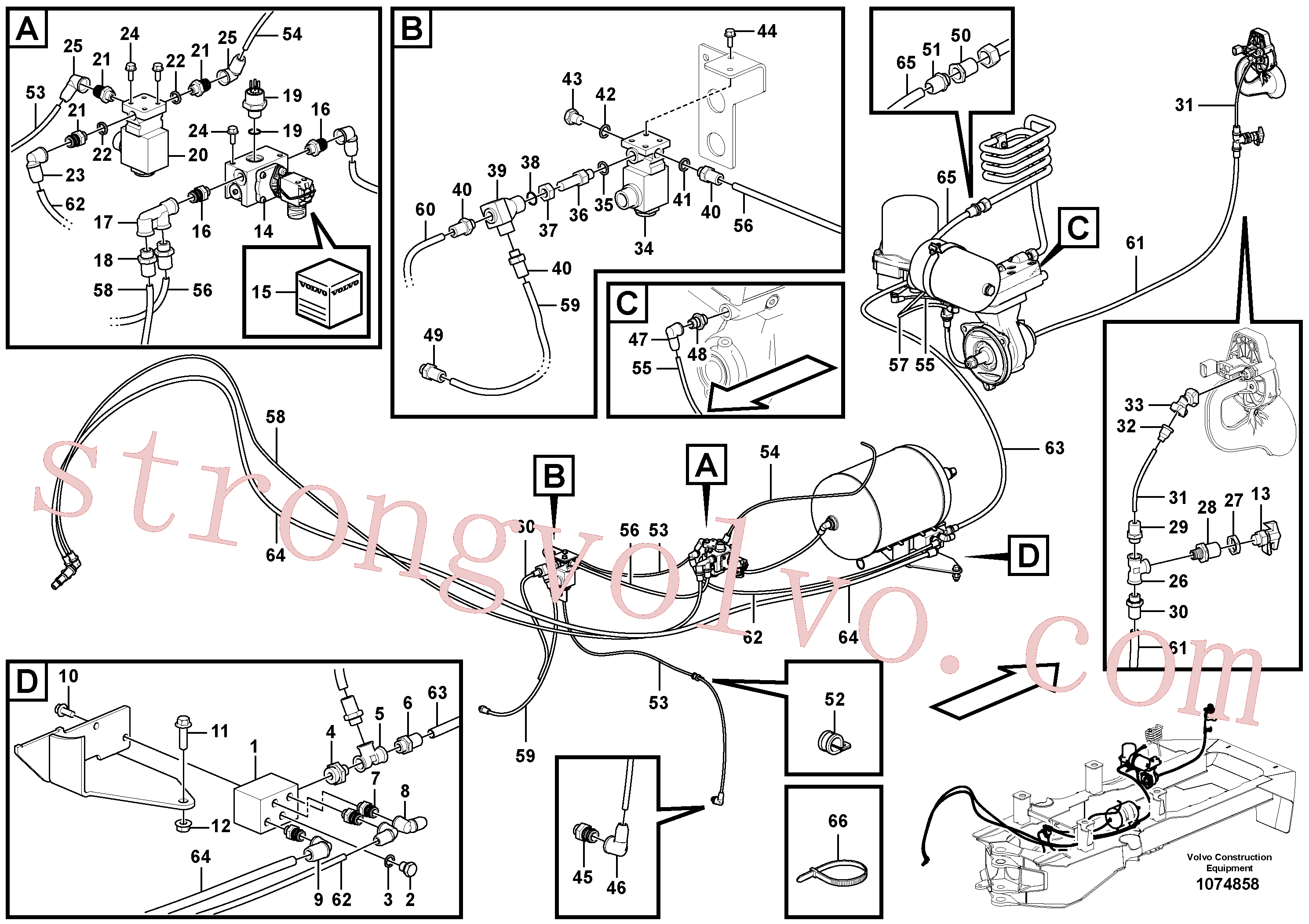 VOE11195122 Volvo Linhas de alimentação(1074858 Montagem)