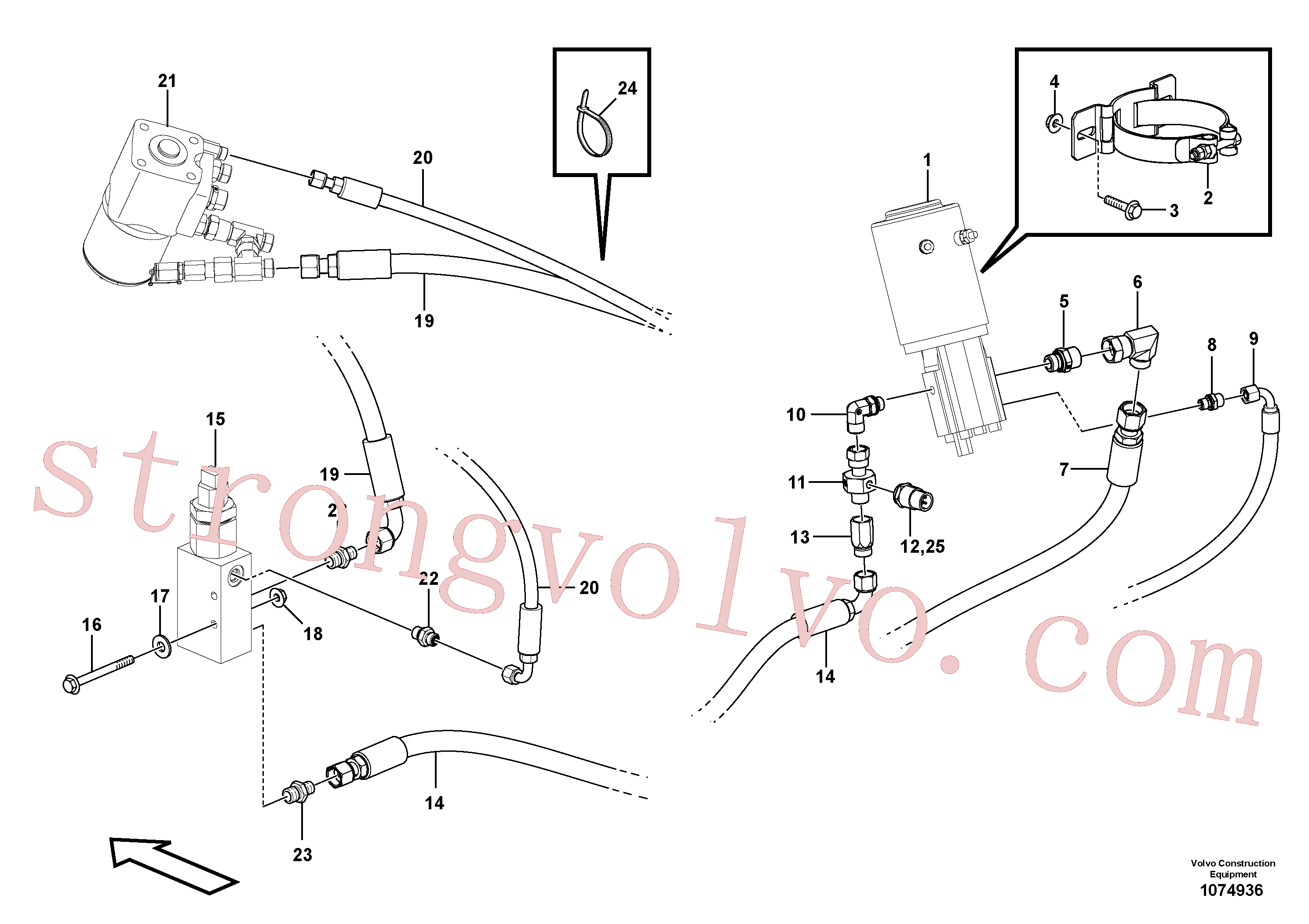 VOE15088161 Volvo Sistema da direcção auxiliar(1074936 Montagem)