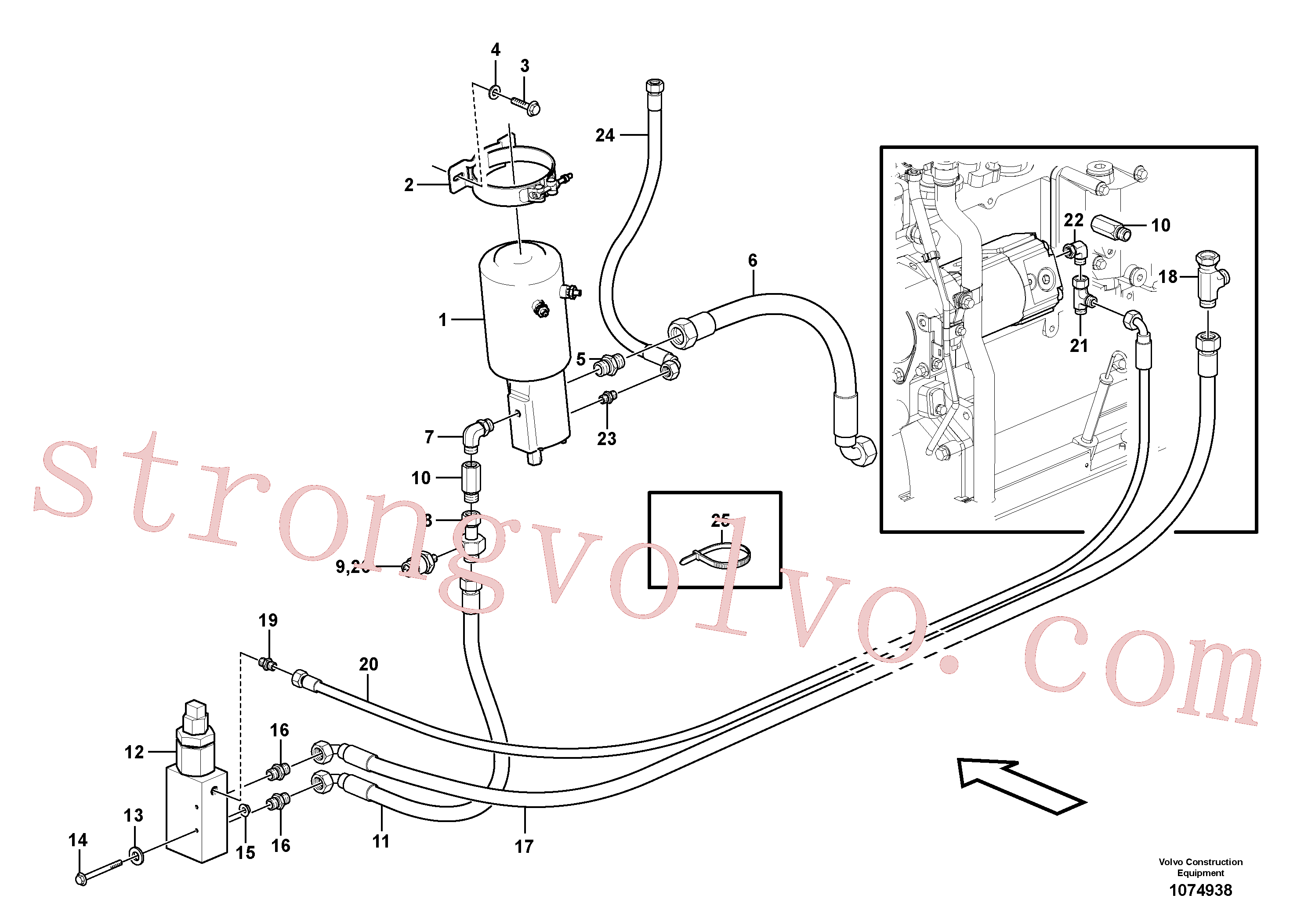 SA9403-04431 Volvo Sistema da direcção auxiliar(1074938 Montagem)
