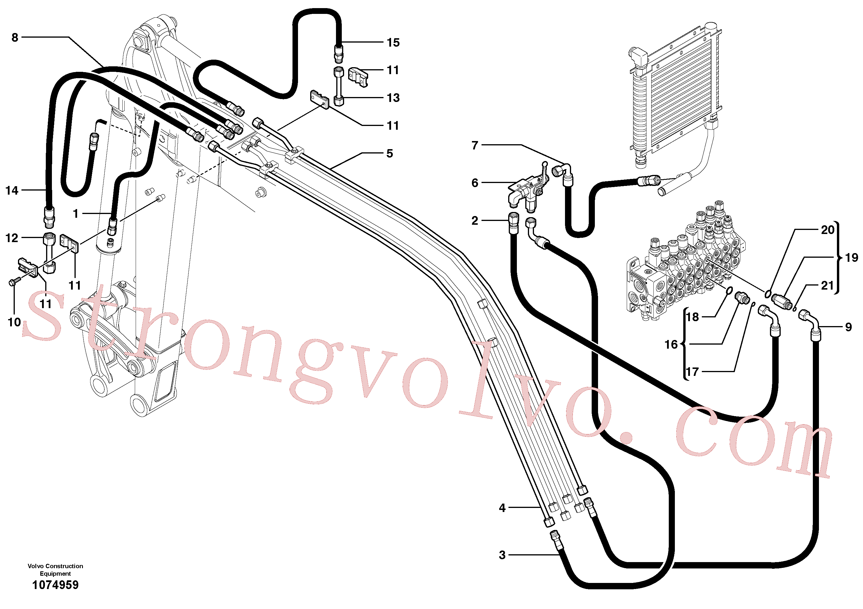 VOE15676675 Mangueira completa Volvo escavadeira