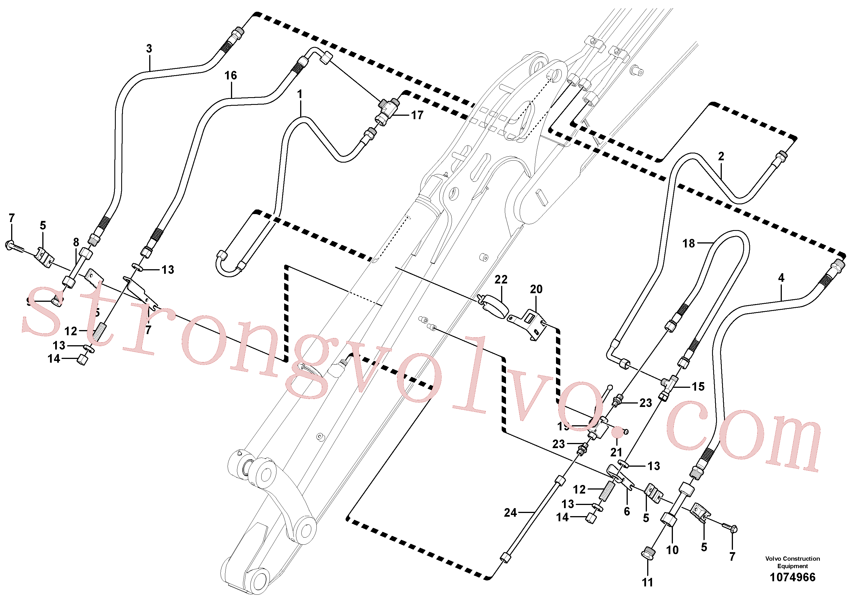 VOE11804502 Volvo Hidráulica de serviço, ruptura do braço de afundamento(1074966 Montagem)