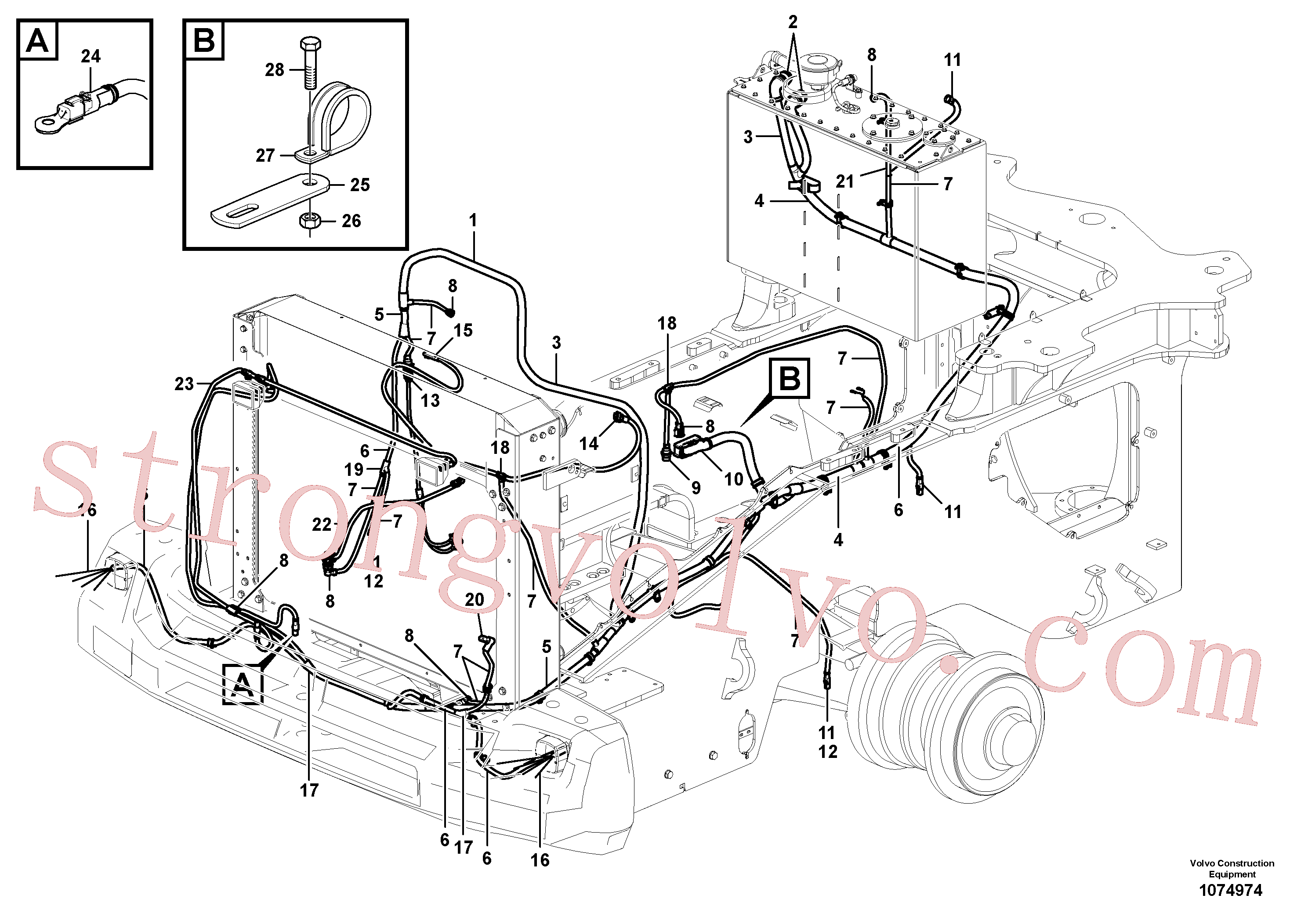 VOE13965537 Volvo Cablagem, traseira(1074974 Montagem)