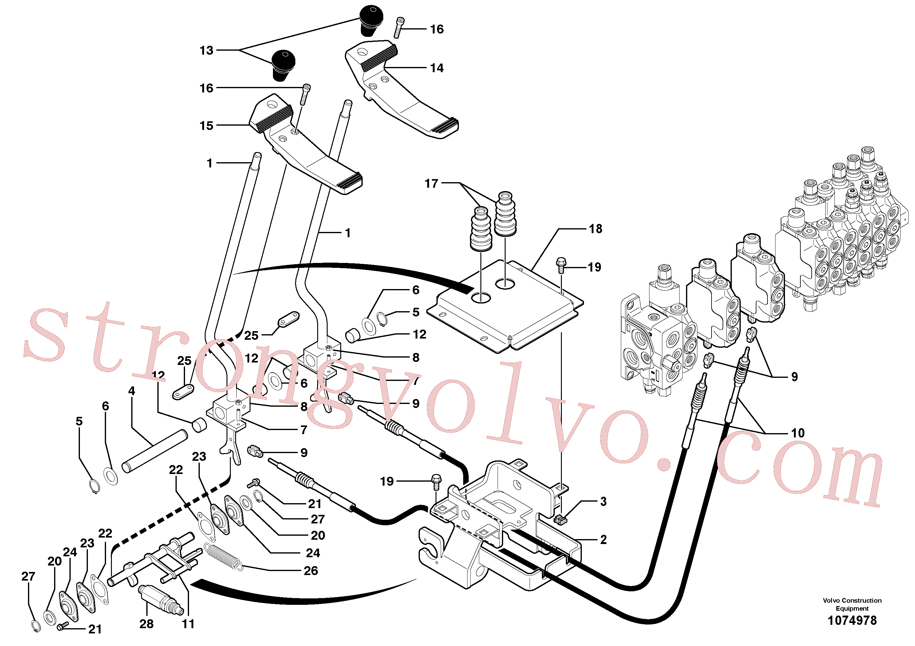 VOE11803169 Volvo Alavancas de comando: curso(1074978 Montagem)