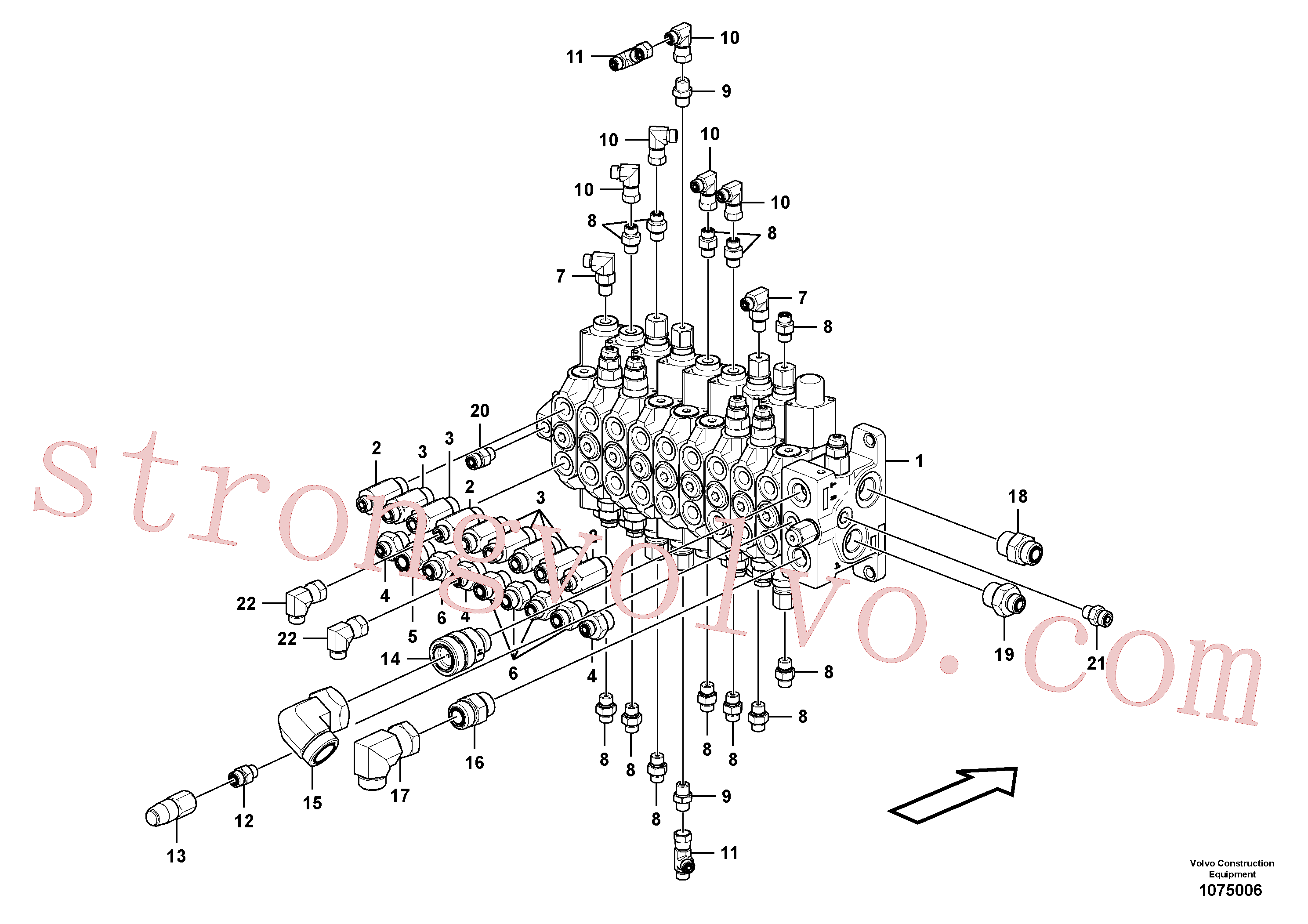 VOE11806749 Volvo Válvula de comando com acessórios.(1075006 Montagem)