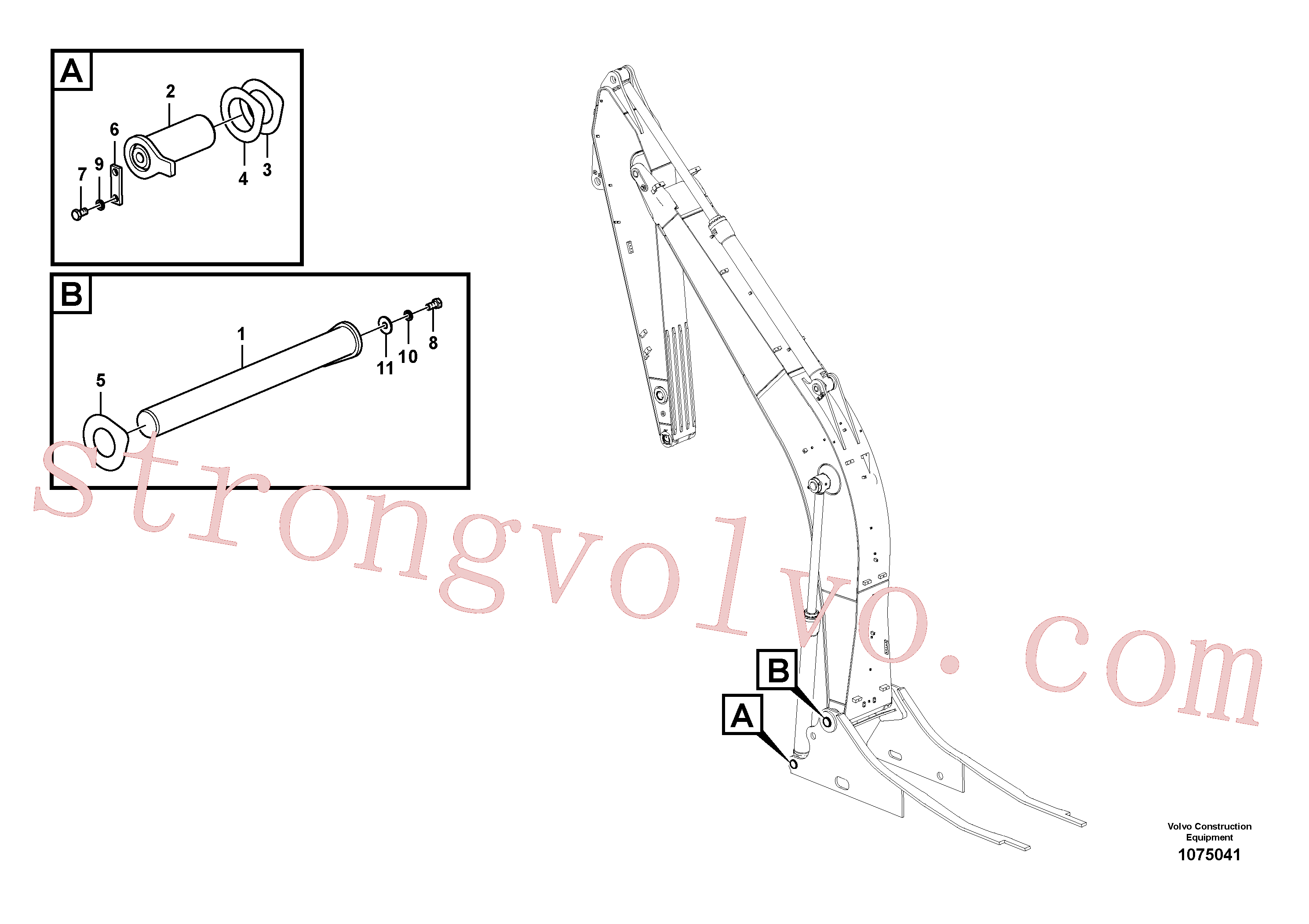 VOE14548930 Volvo Tirantes para a lança(1075041 Montagem)