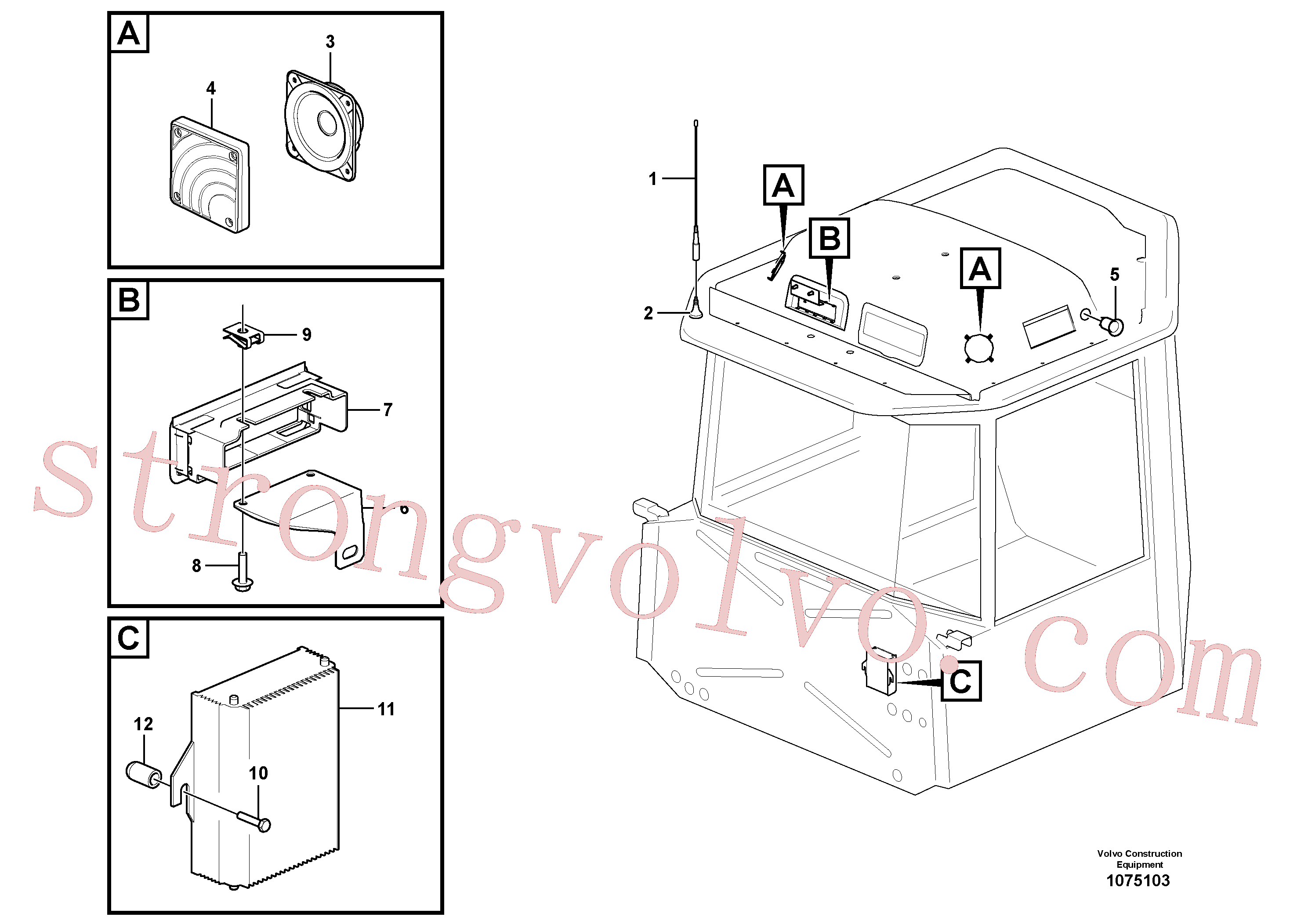 VOE15155016 Volvo Conversor de tensão e cablagem para o rádio(1075103 Montagem)