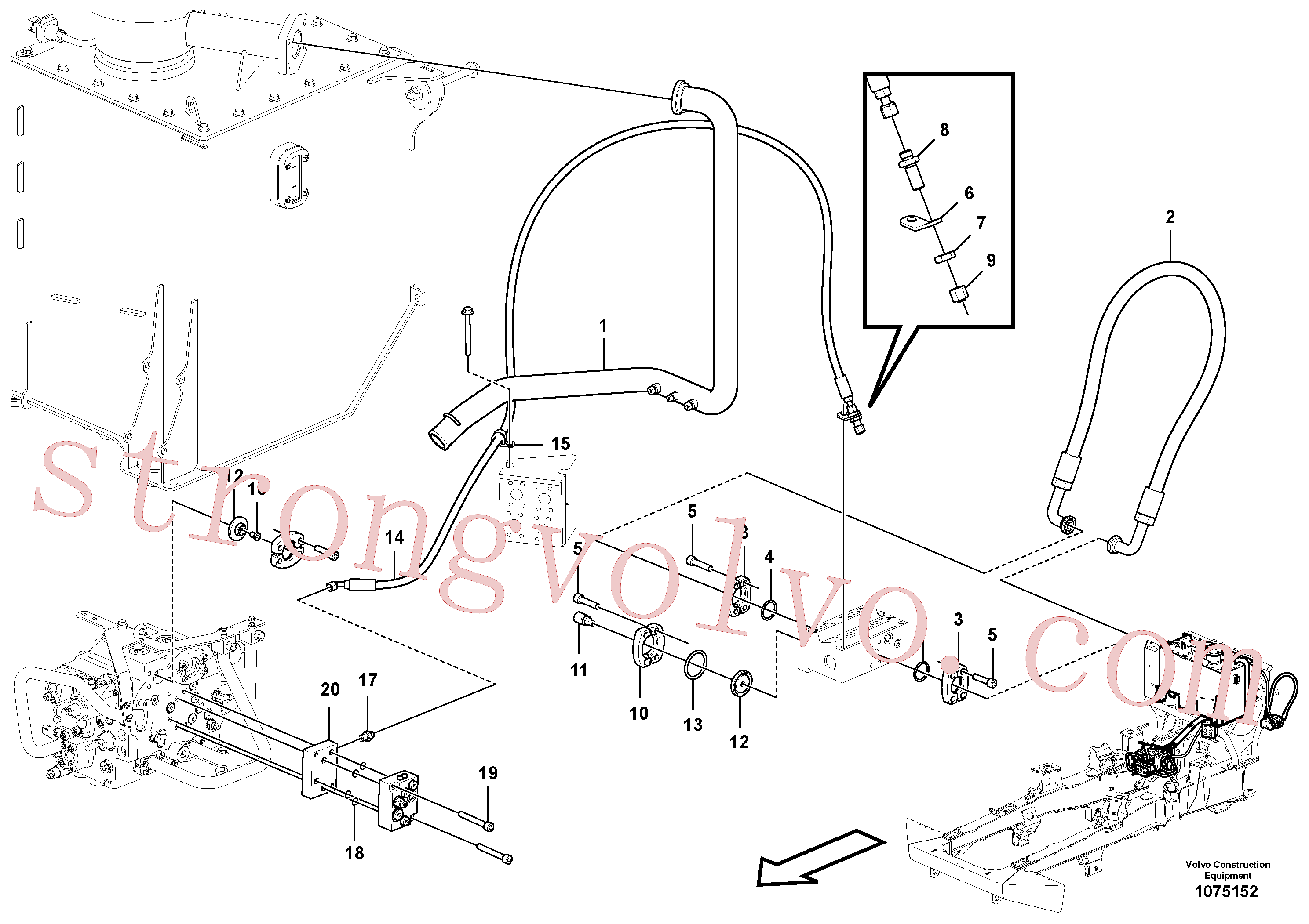 VOE15032870 Volvo Sistema de centro aberto e de detecção de carga(1075152 Montagem)