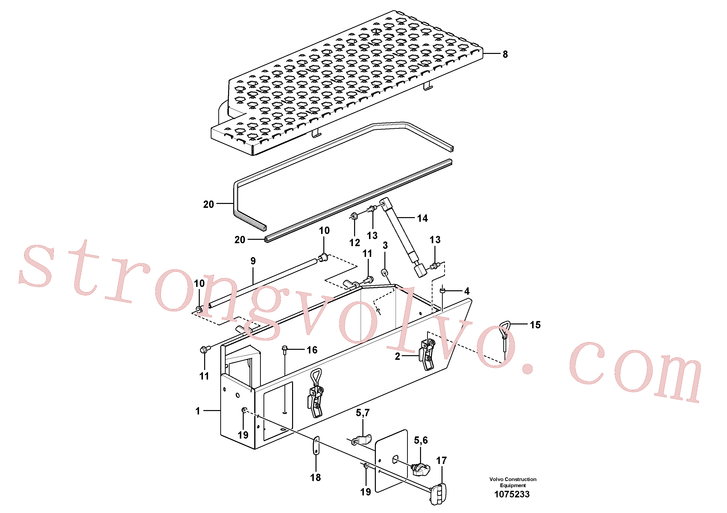 VOE60113140 Volvo Caixa de ferramentas(1075233 Montagem)