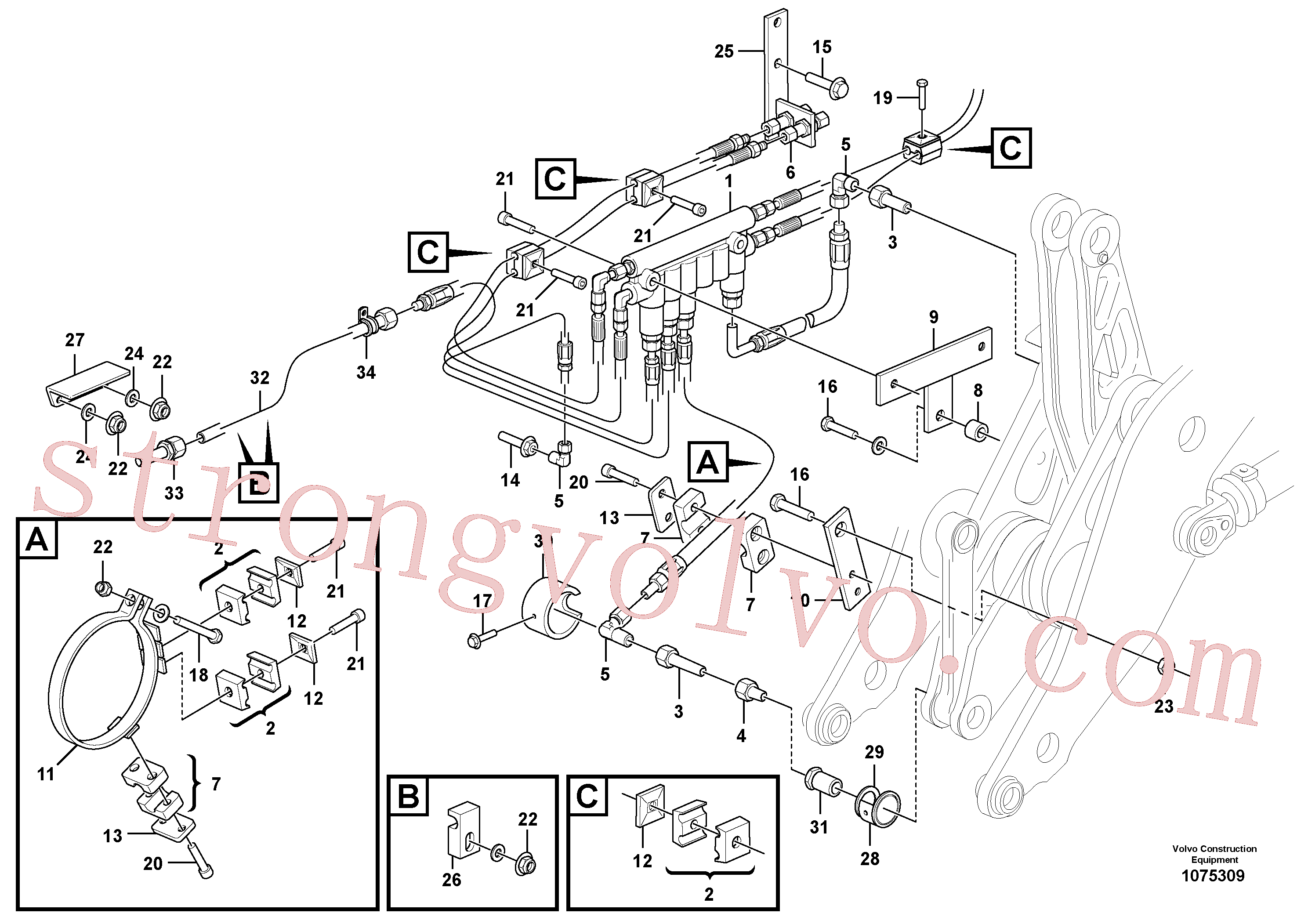 VOE16868977 Volvo Lubrificação central com acessórios - B2(1075309 Montagem)