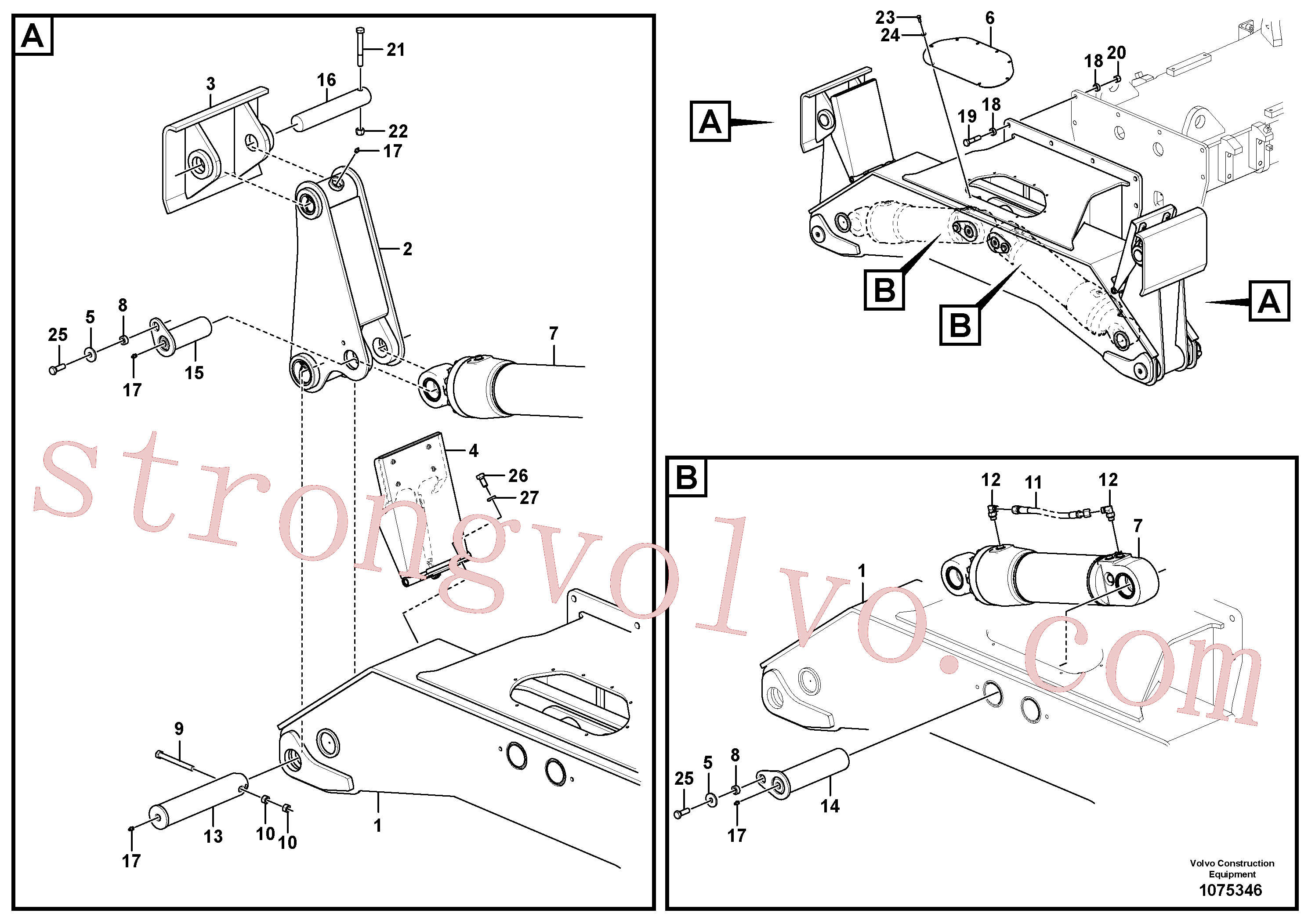VOE14684991 Volvo Pé de apoio com placas flexíveis(1075346 Montagem)