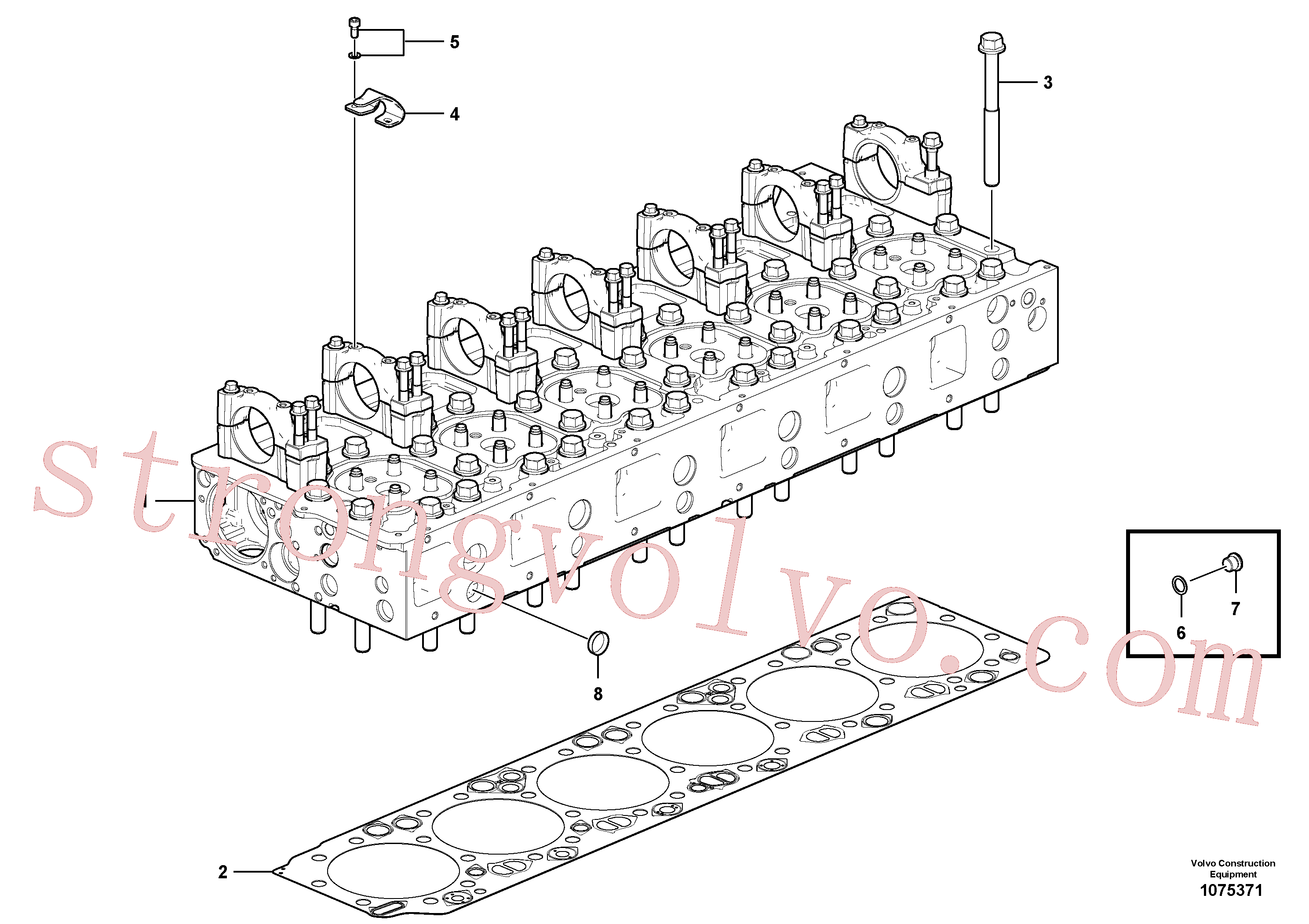 VOE11997892 Volvo Cabeça do motor com peças de montagem(1075371 Montagem)