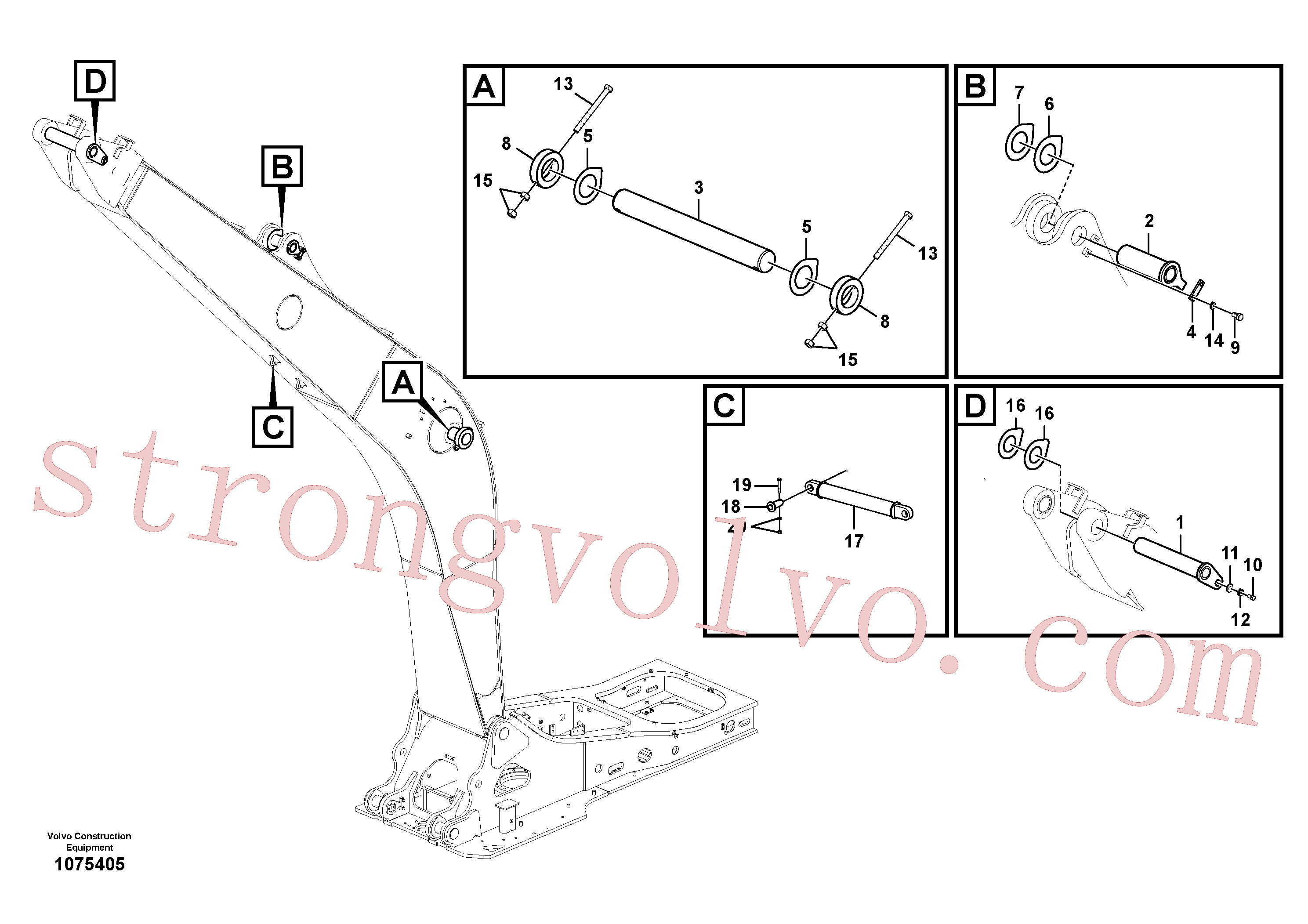 VOE14546812 Volvo Tirante à lança, longo alcance(1075405 Montagem)