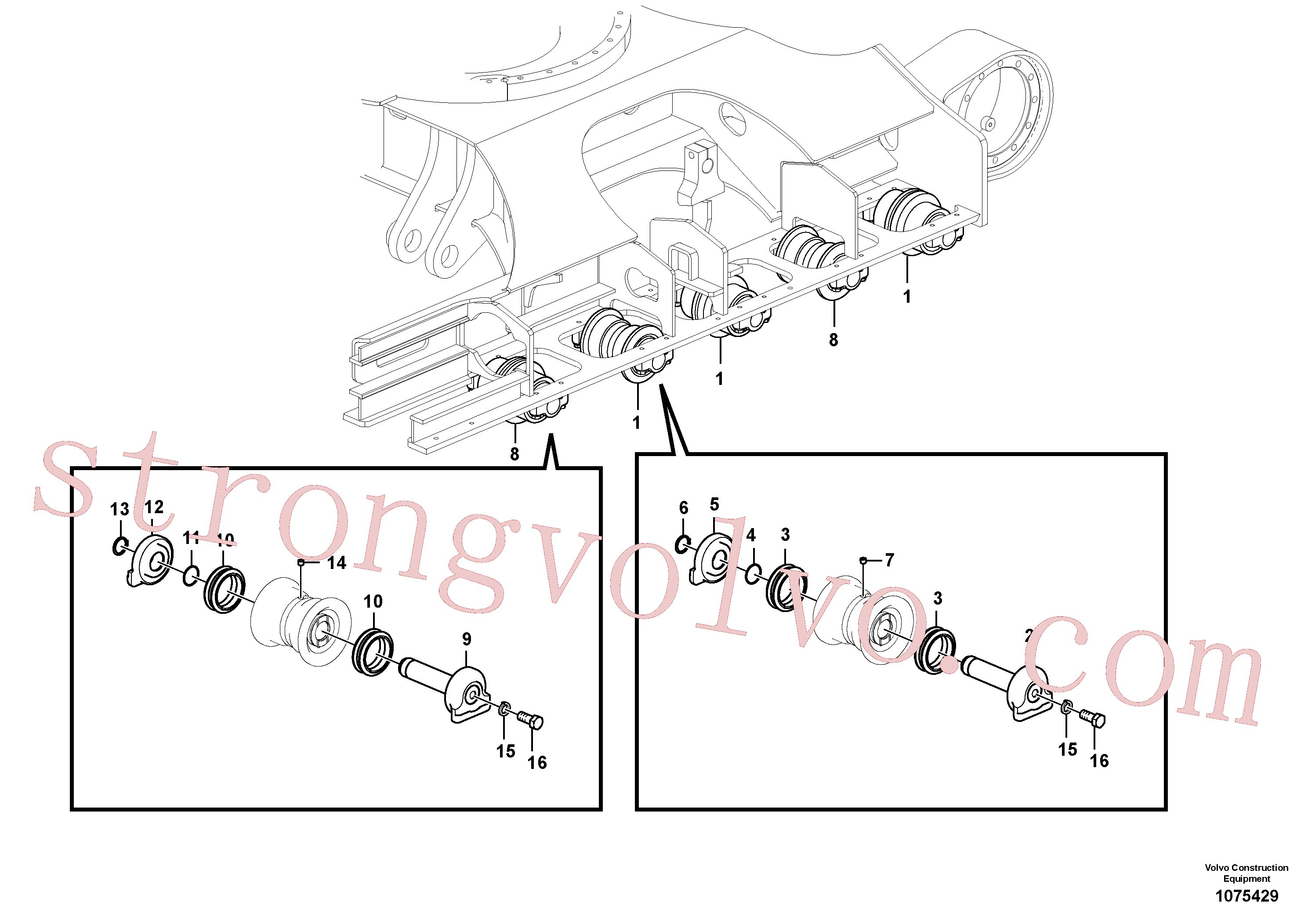VOE997460 Volvo Rolete de fundo(1075429 Montagem)
