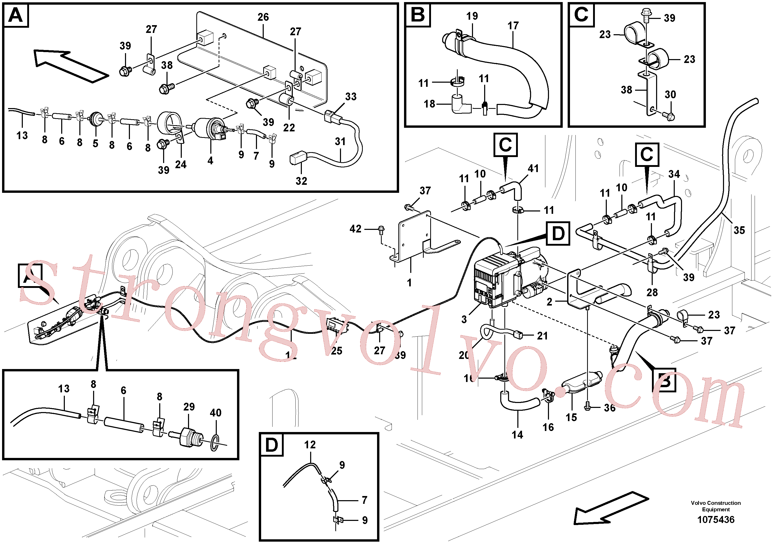 VOE14508061 Volvo Aquecedor auxiliar(1075436 Montagem)