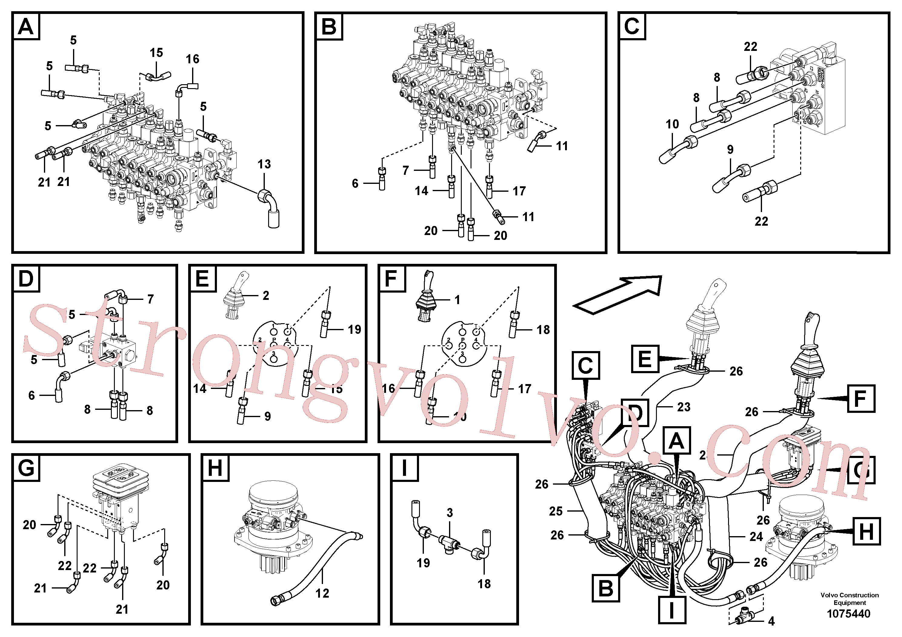 VOE15680861 Volvo Circuito hidráulico (baixa pressão)(1075440 Montagem)