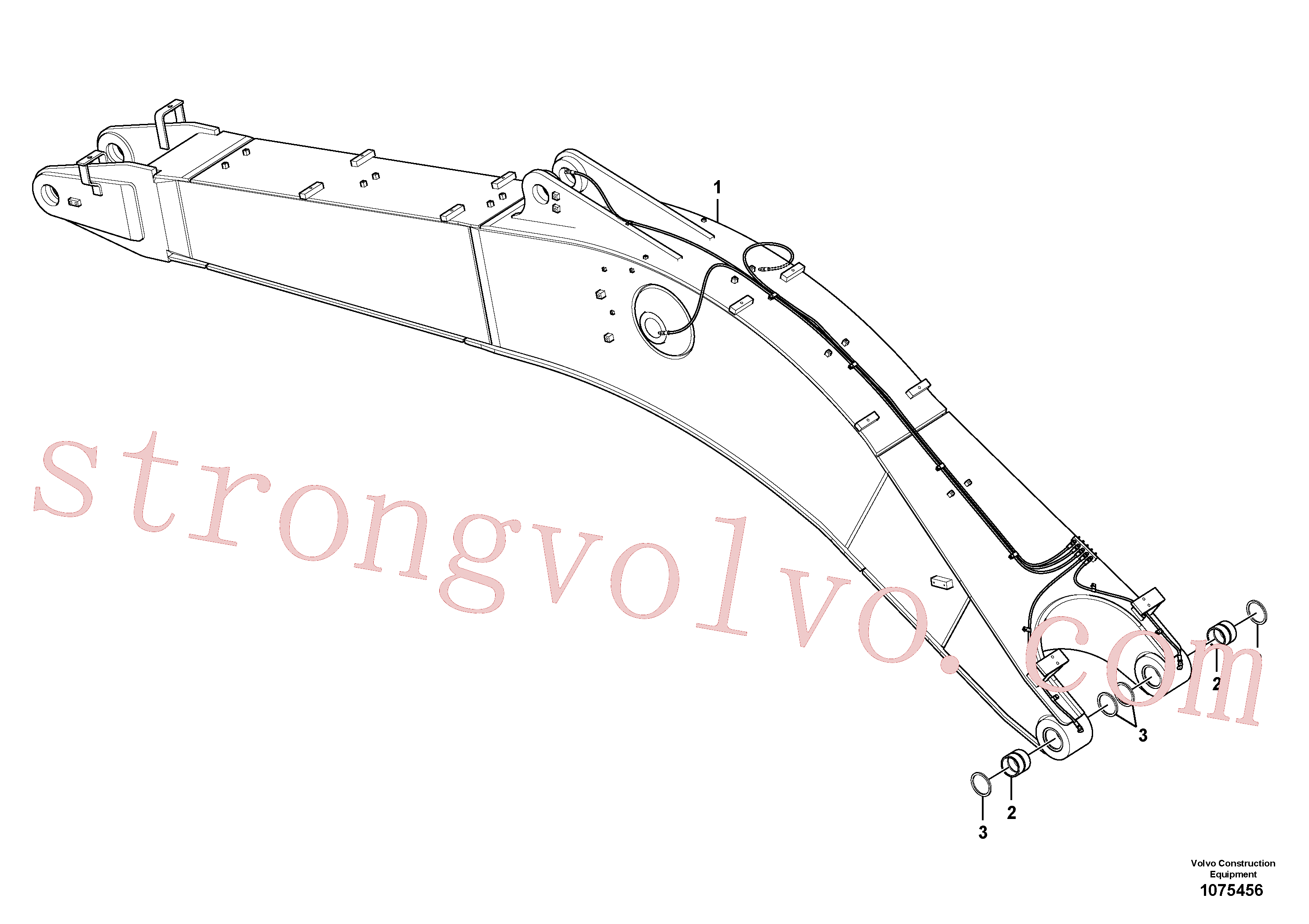 VOE14640609 Volvo Tubagem e lubrificação com massa da lança(1075456 Montagem)