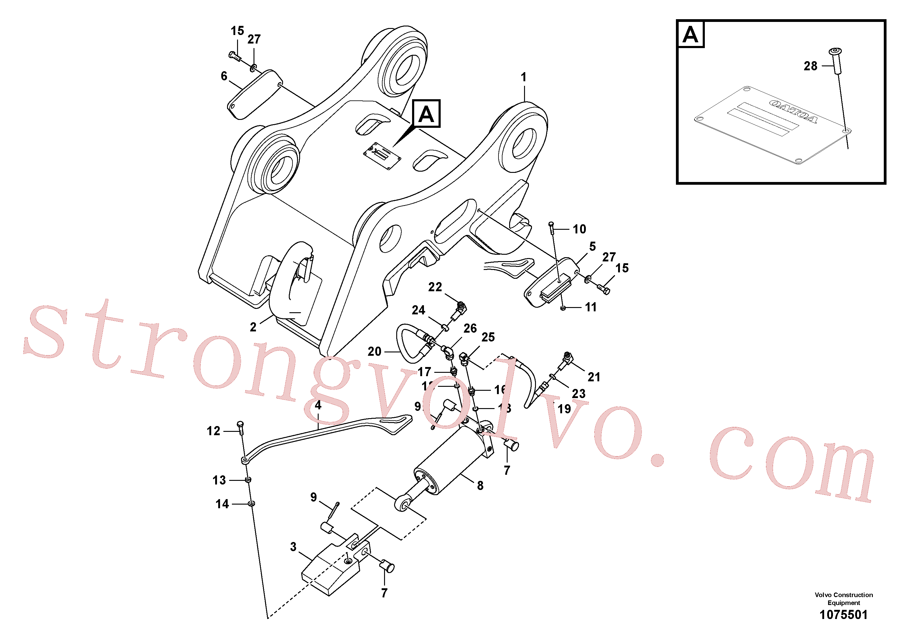SA9412-12120 Volvo Suporte de acoplamento, QuickFit(1075501 Montagem)