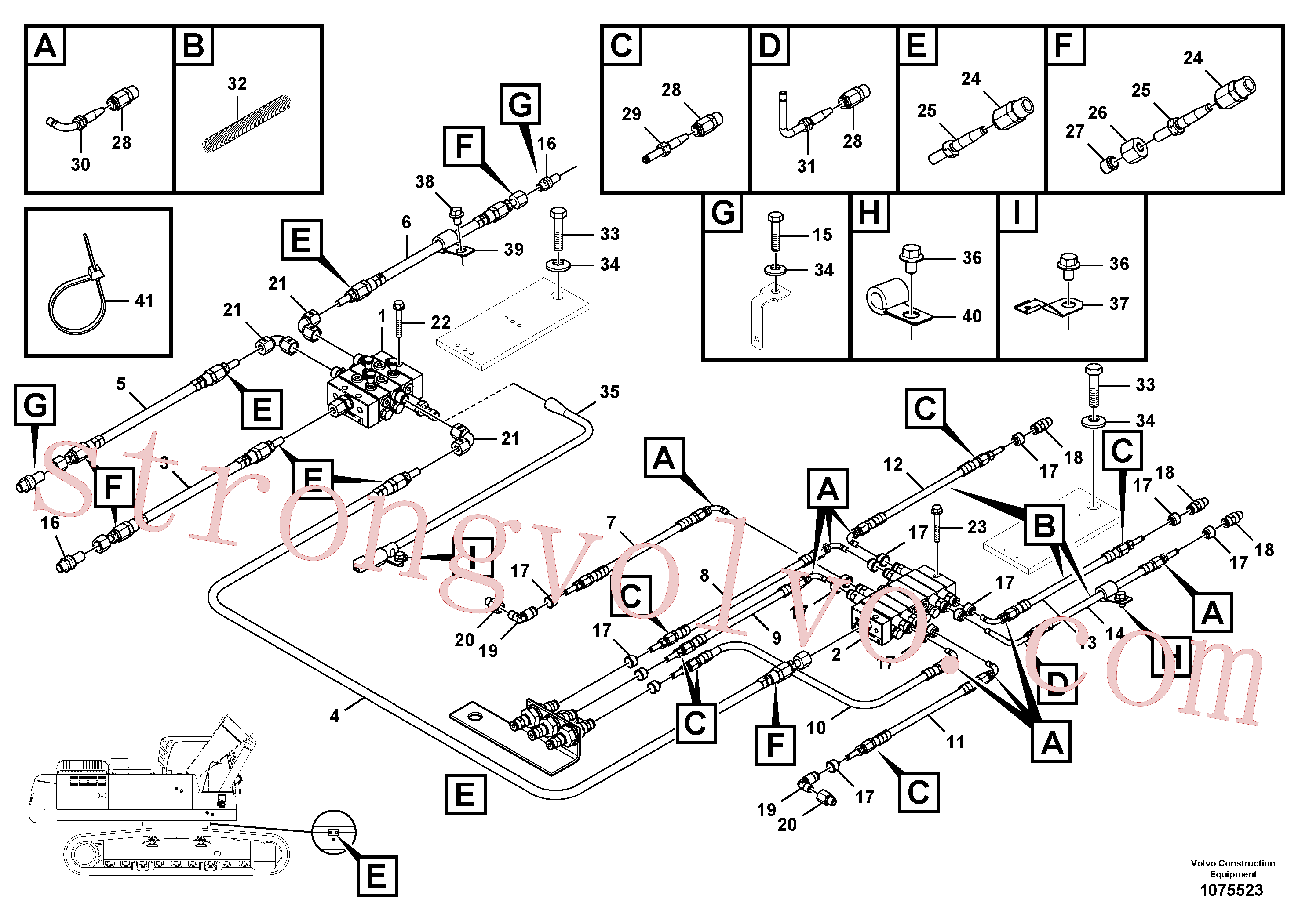 VOE14556670 Volvo Sistema de lubrificação automático, lança(1075523 Montagem)
