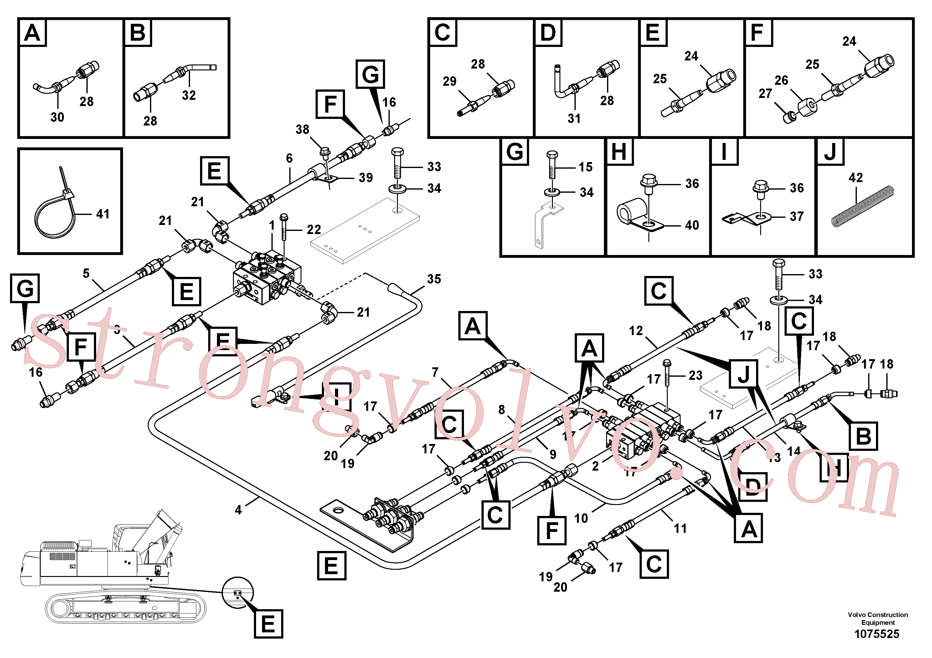 VOE14556629 Volvo Sistema de lubrificação automático, lança(1075525 Montagem)