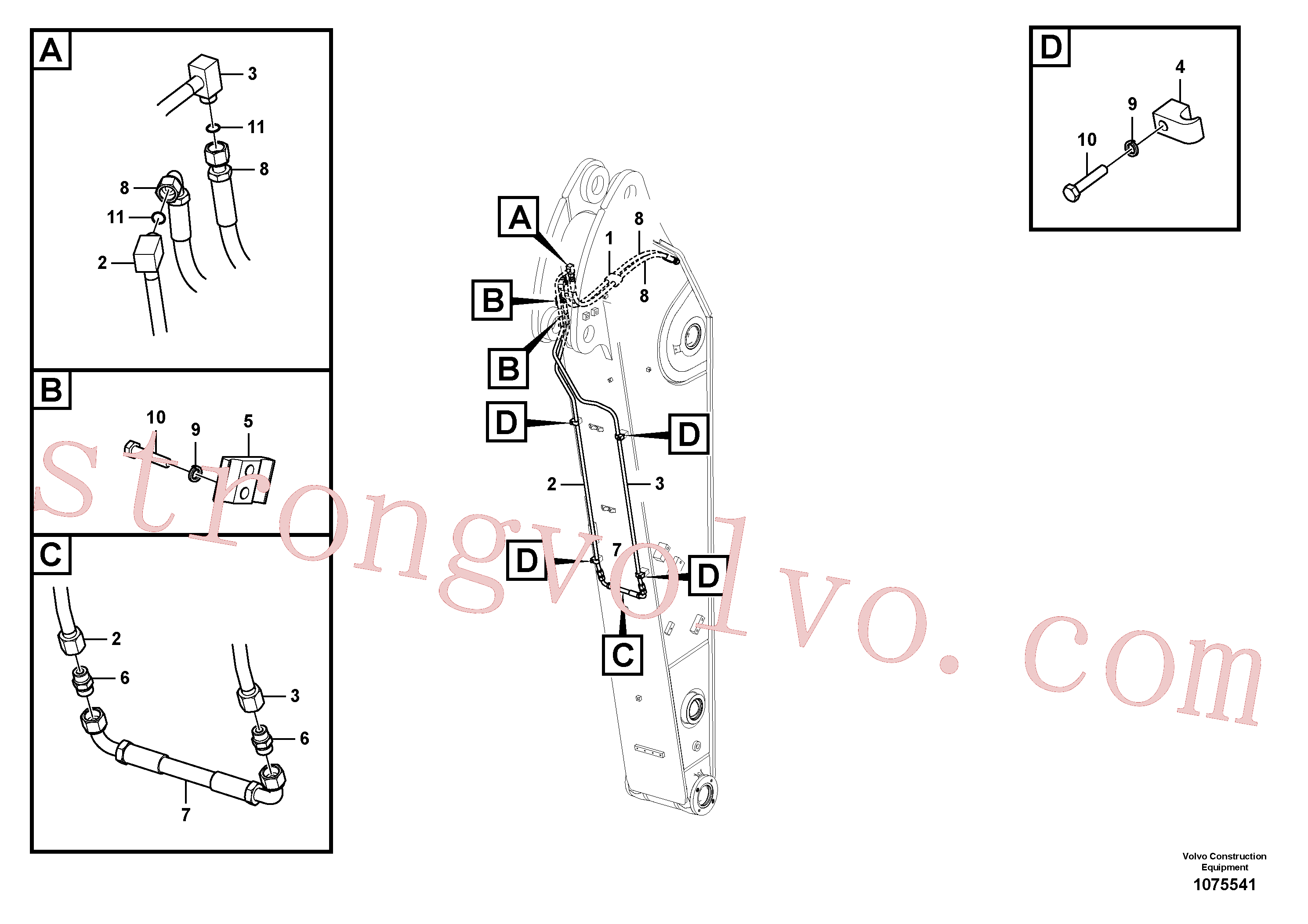 VOE14677984 Volvo Hidráulica de serviço, inclinação e rotor no braço de afundamento(1075541 Montagem)