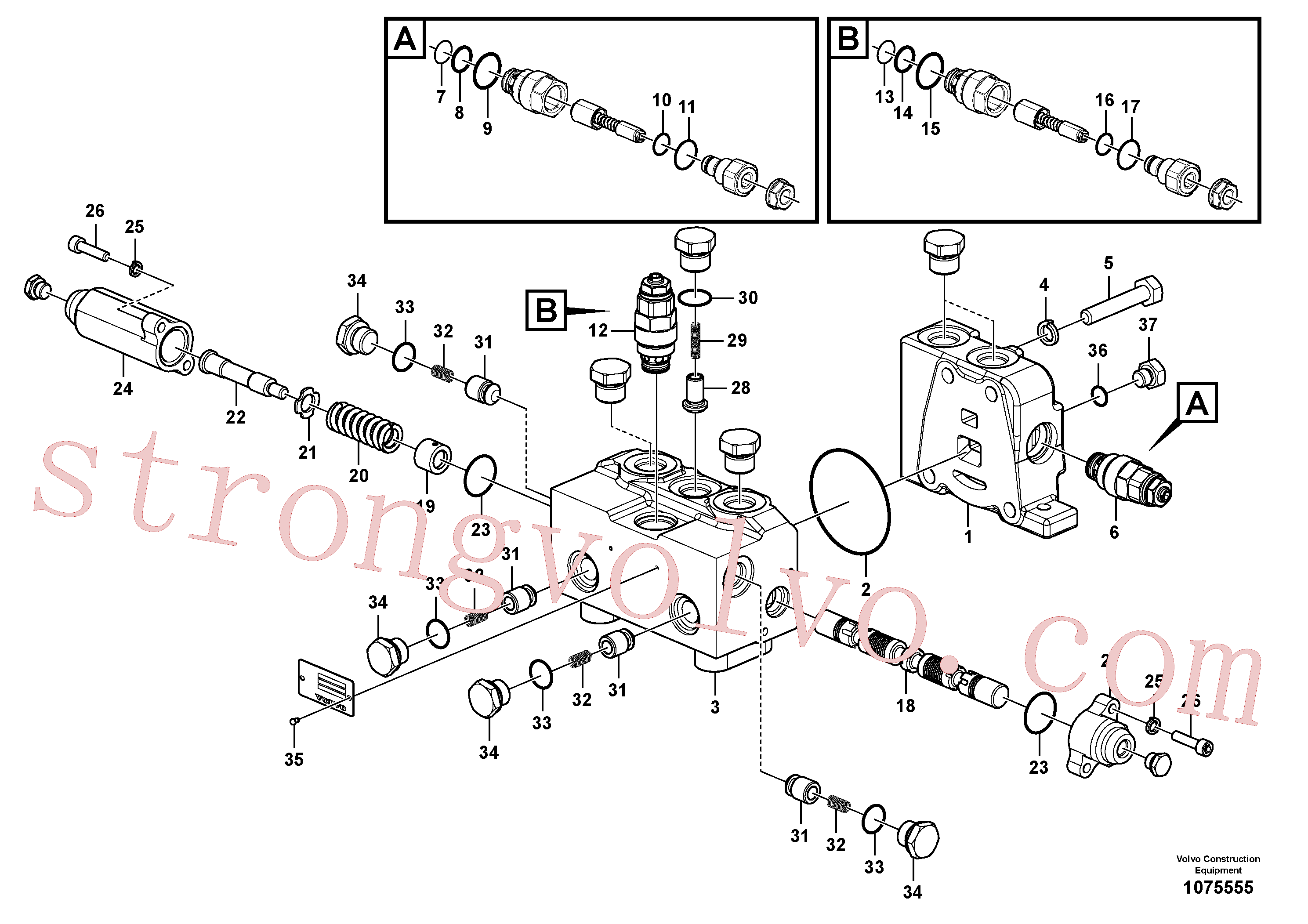 Atacado VOE14617960 Válvula de descarga Volvo escavadeira