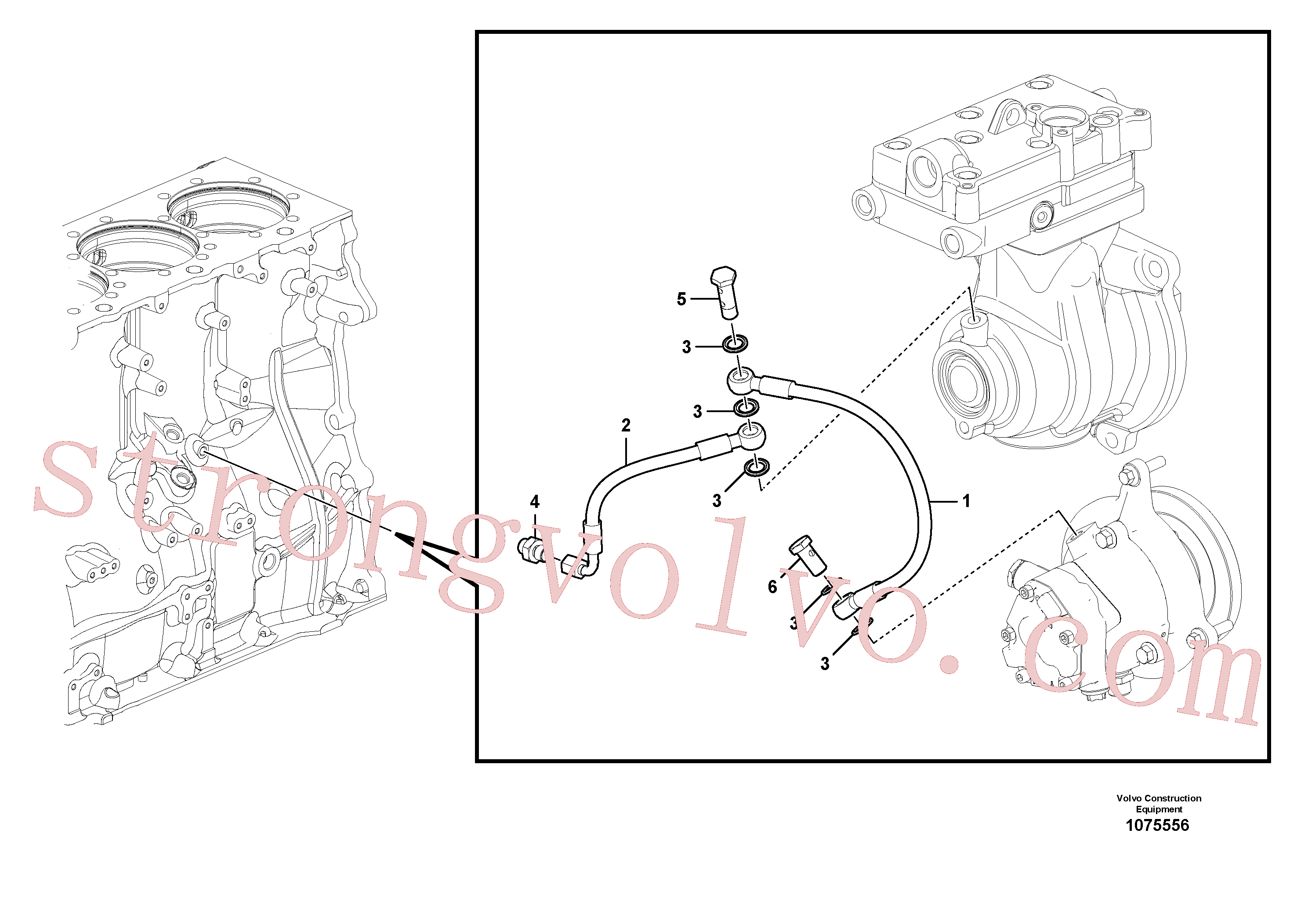 VOE968178 Volvo Sistema de lubrificação, compressor(1075556 Montagem)