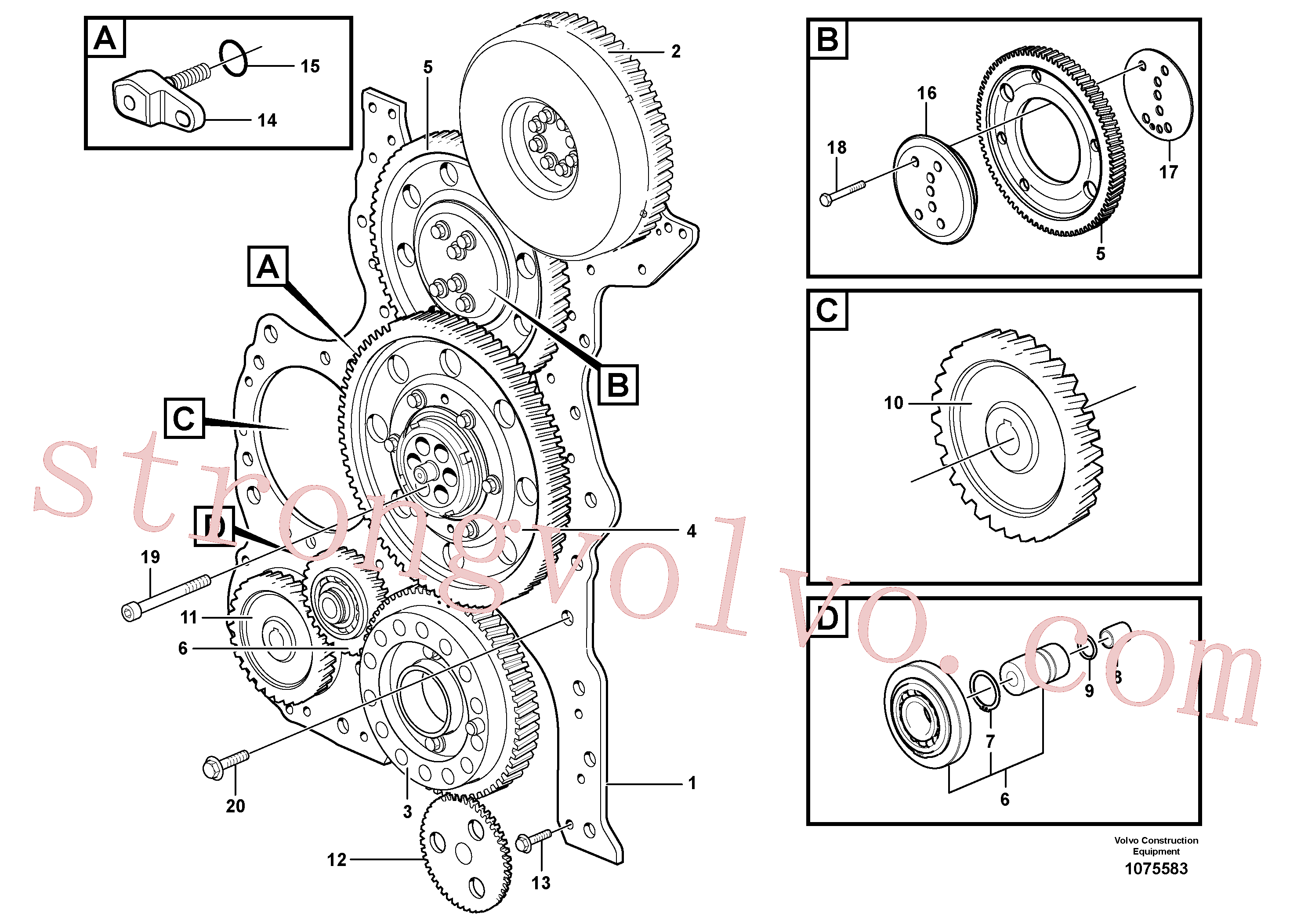 ZM7094911 Volvo Carretos e caixa da engrenagem de distribuição(1075583 Montagem)