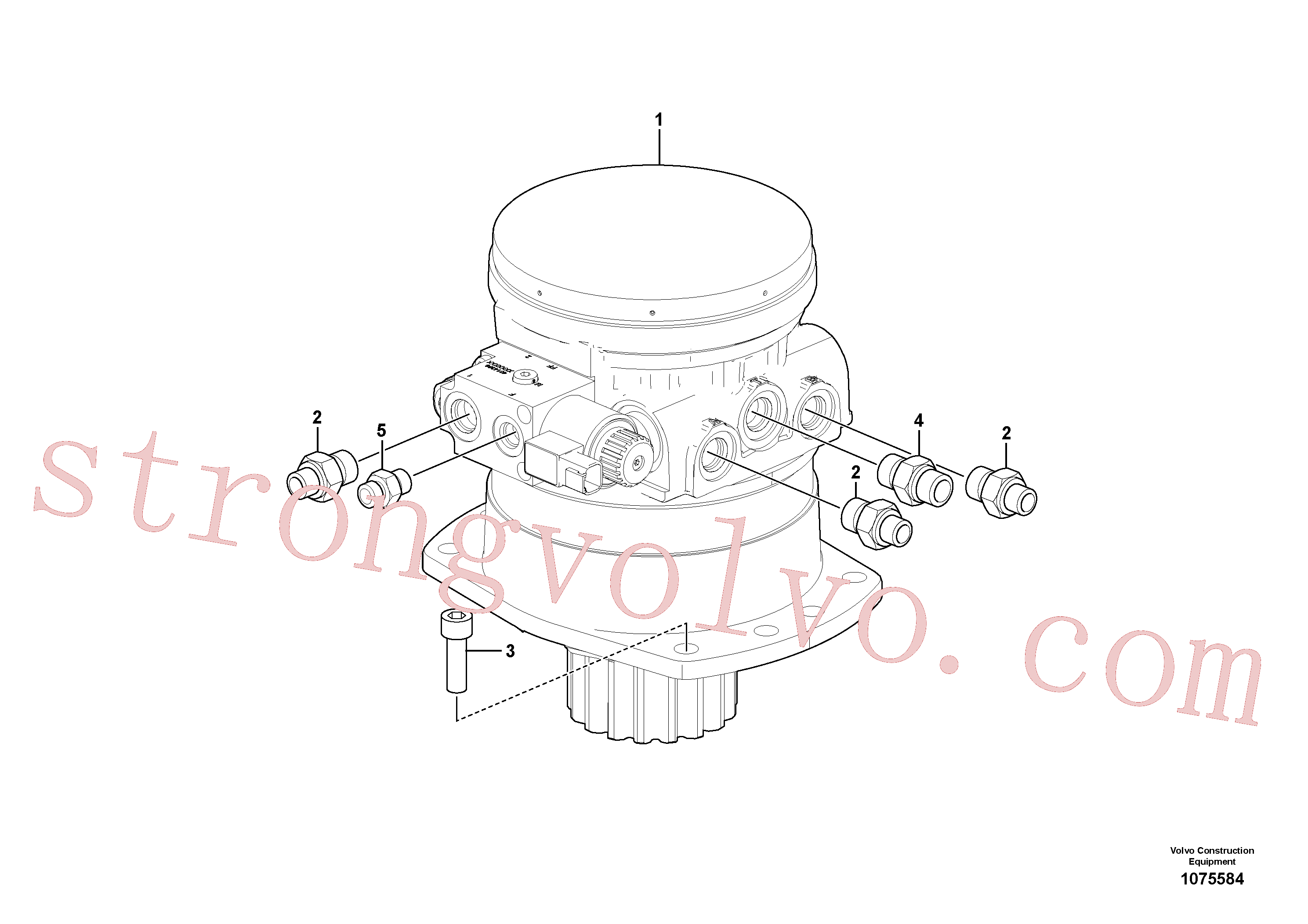 VOE984089 Volvo Motor de rotação com peças de montagem(1075584 Montagem)