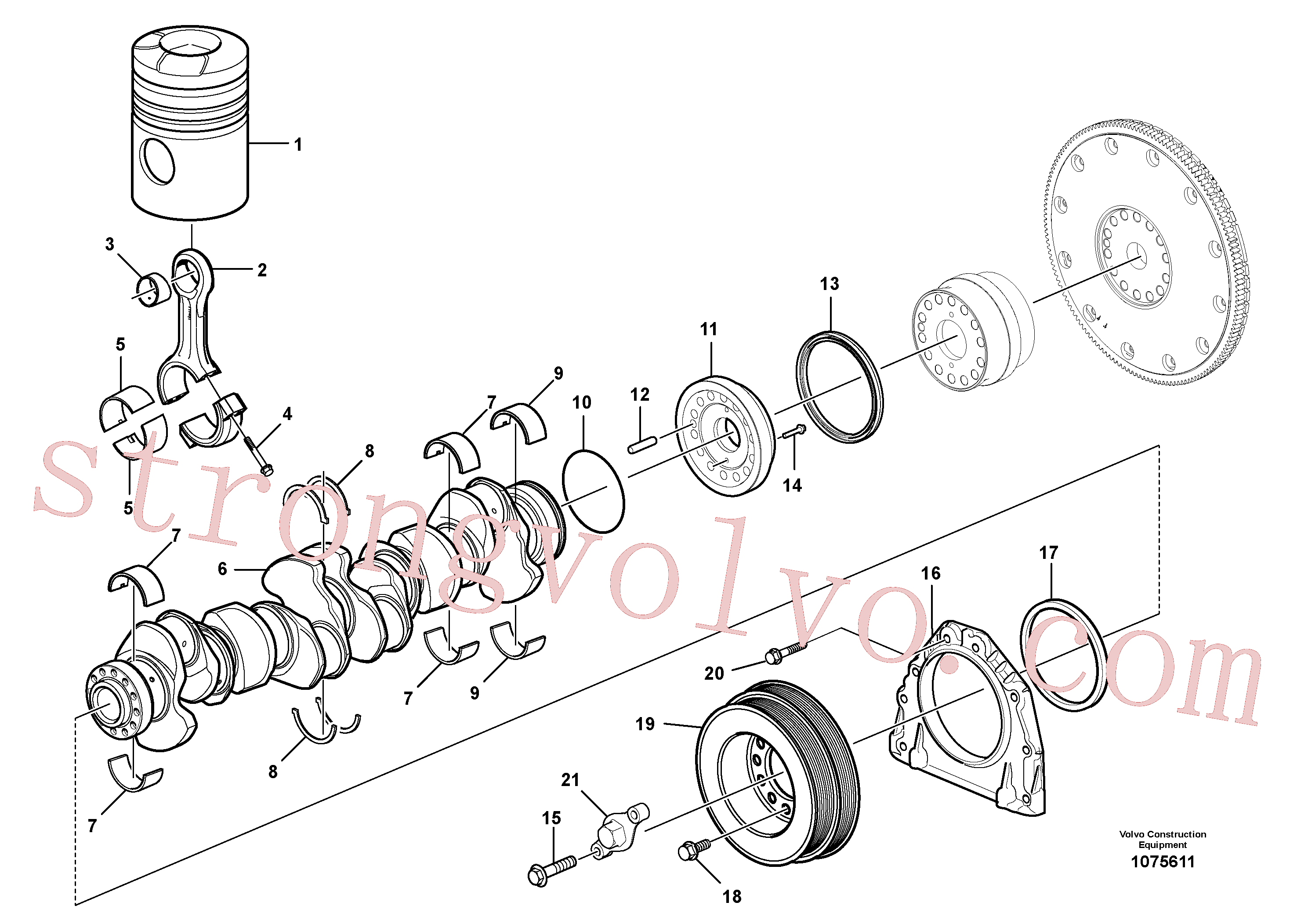 VOE984736 Parafuso flangeado Volvo escavadeira