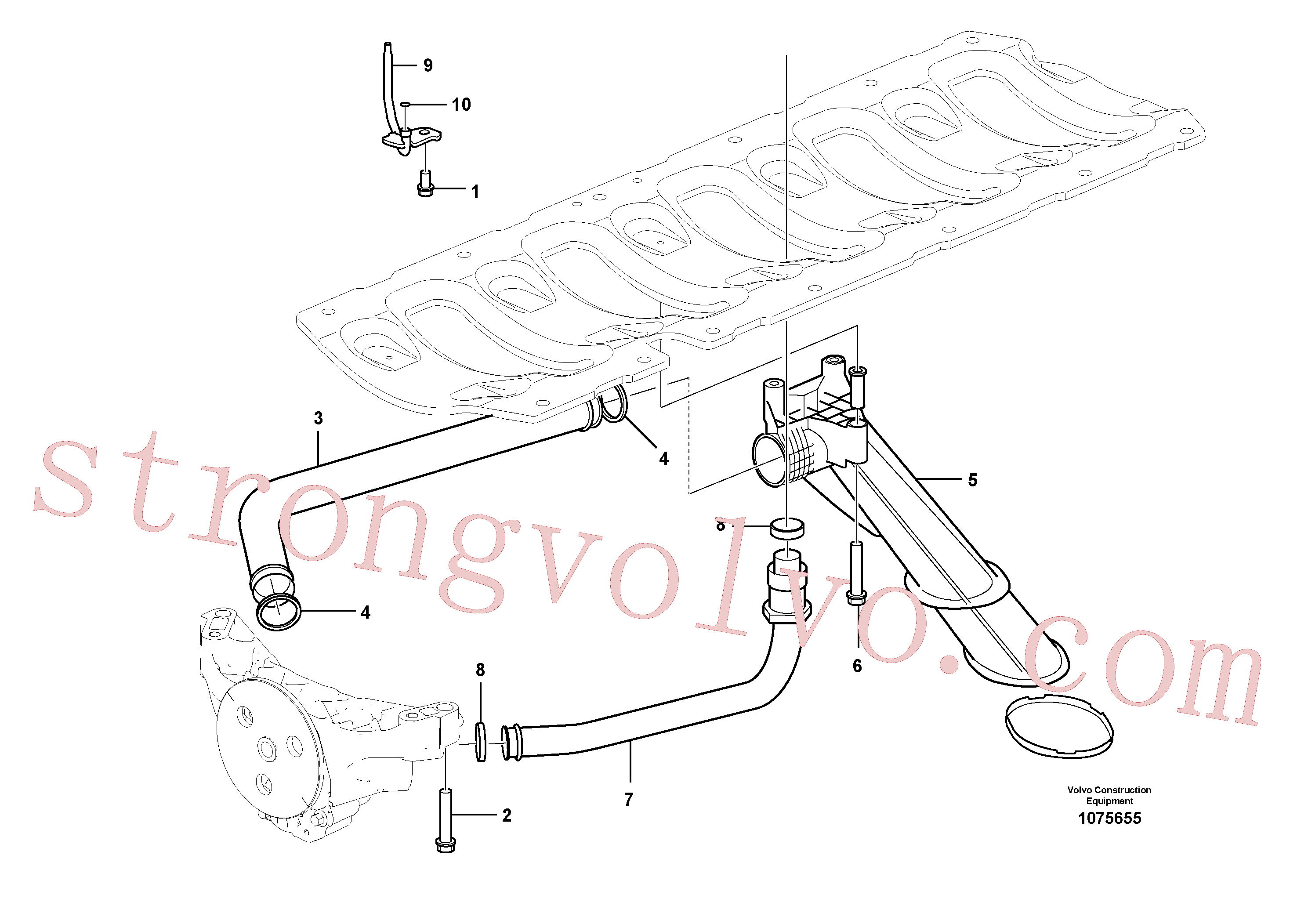 VOE955982 Volvo Sistema de óleo lubrificante(1075655 Montagem)
