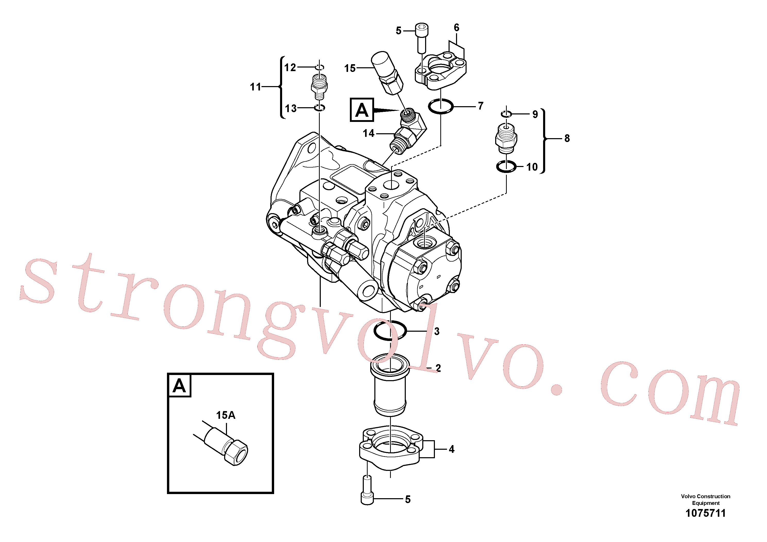 VOE15621219 Volvo Instalação da bomba(1075711 Montagem)