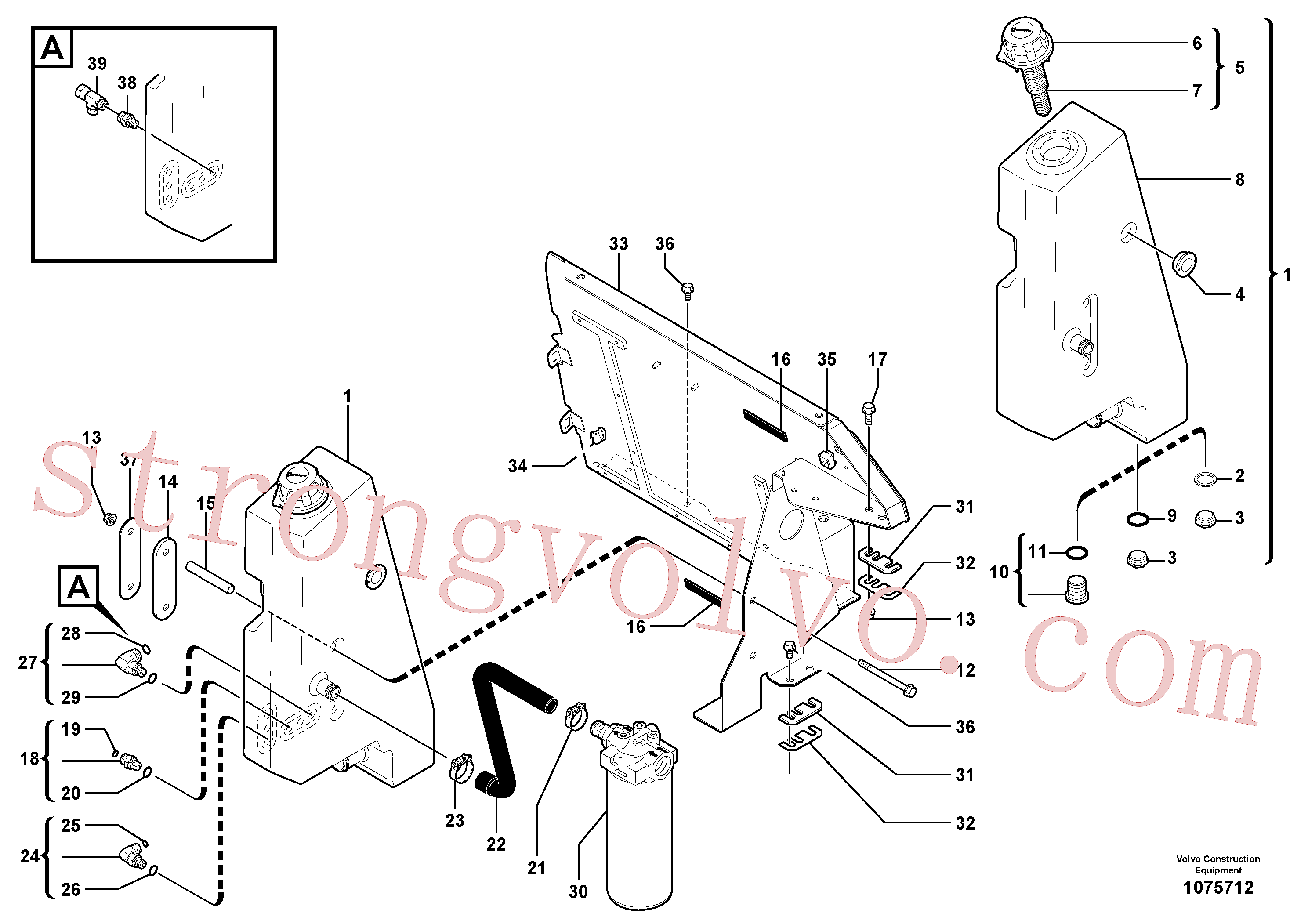 VOE11802340 Volvo Depósito de óleo hidráulico(1075712 Montagem)