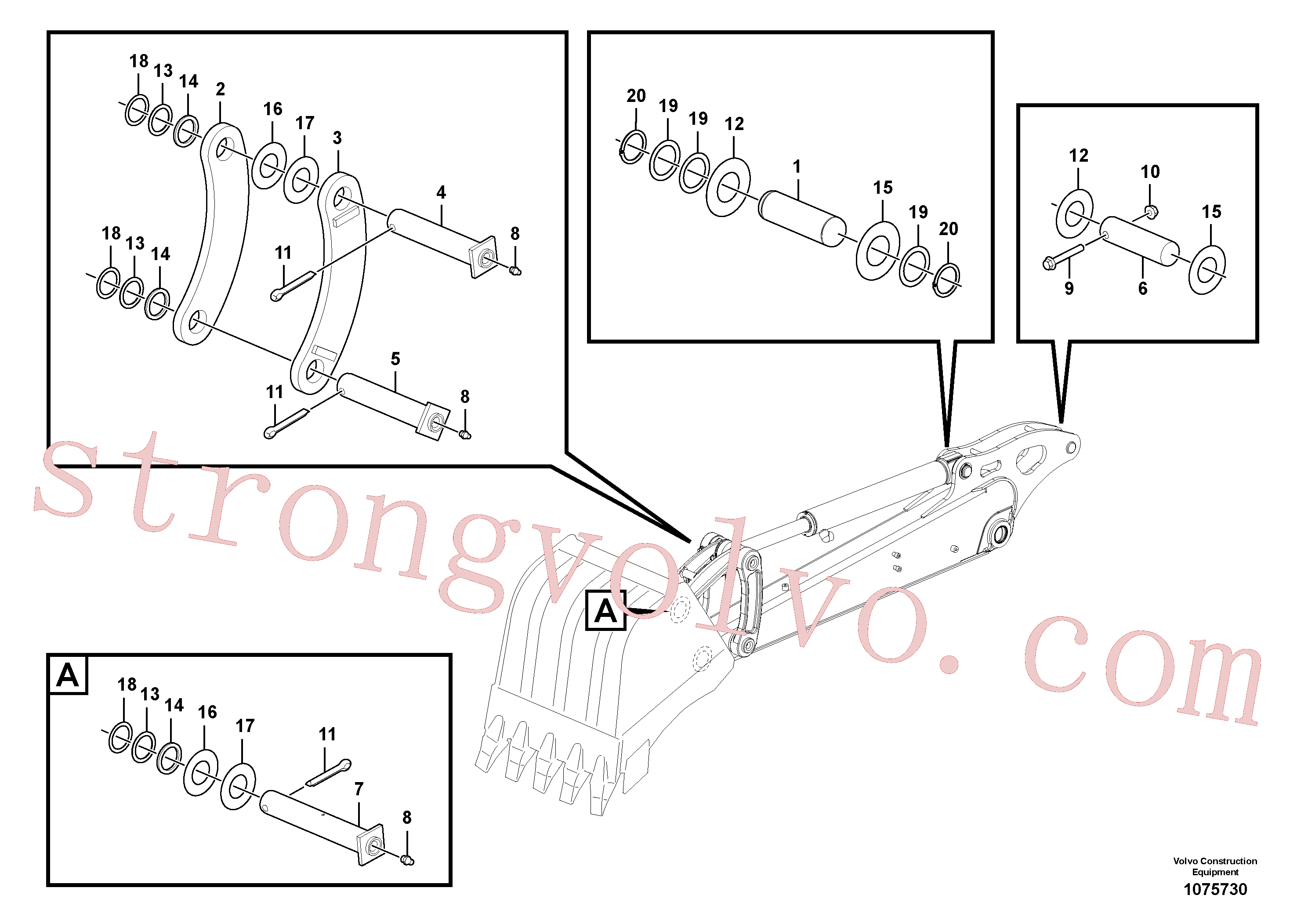 PJ5530018 Volvo Braço de afundamento(1075730 Montagem)