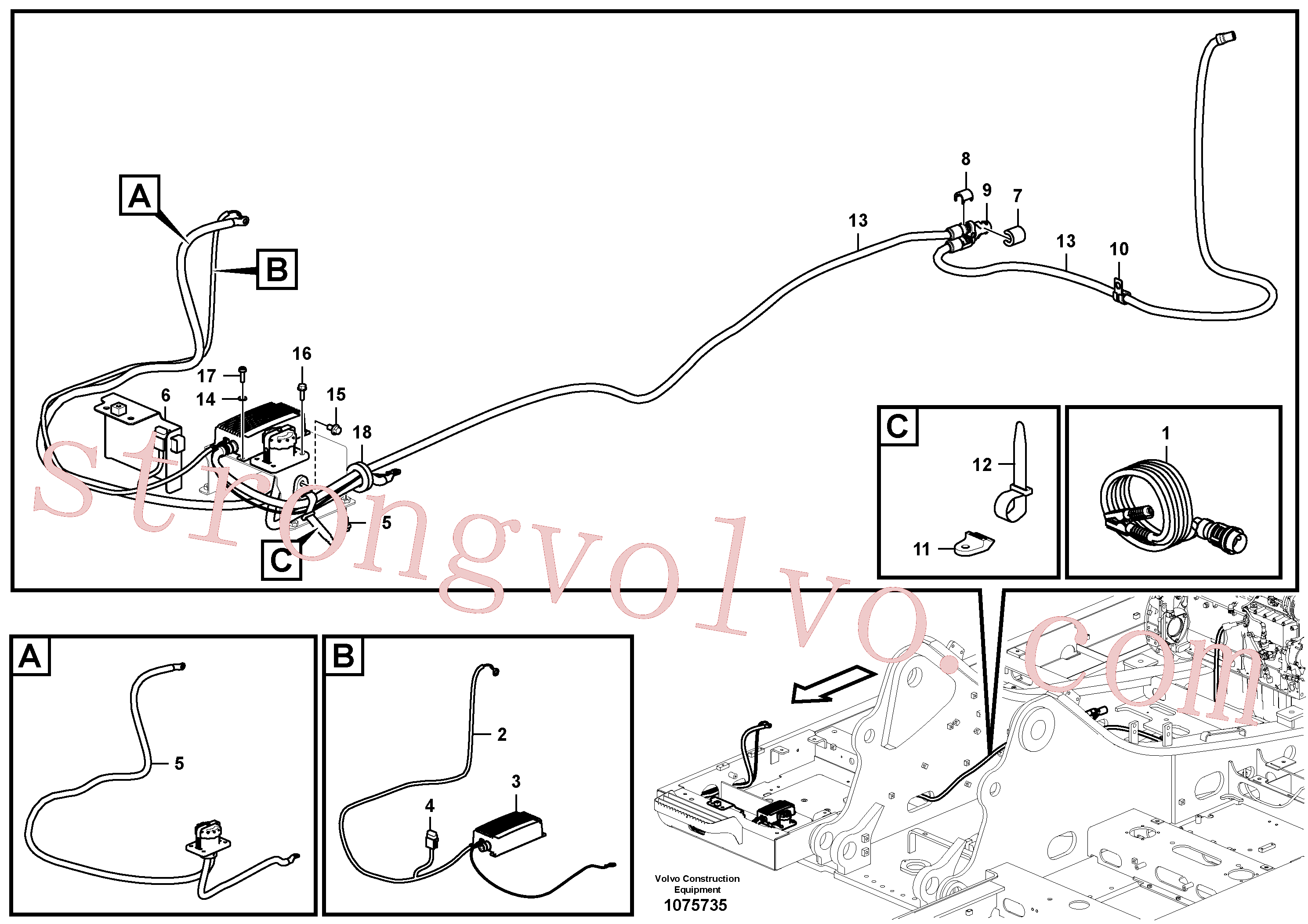 SA9751-13612 Volvo Cablagem(1075735 Montagem)
