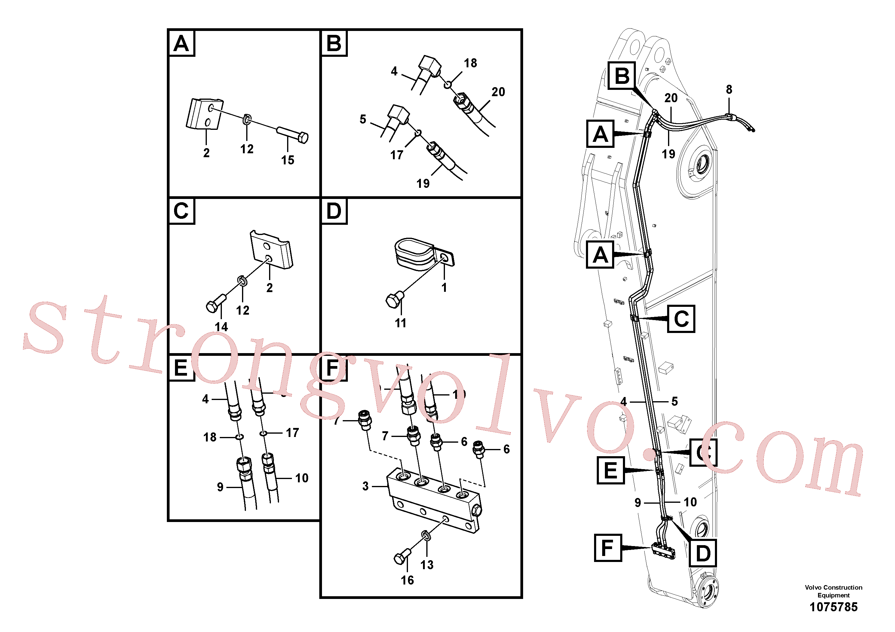 Volvo Acessórios para escavadeira VOE14622582 Pipe Acessórios