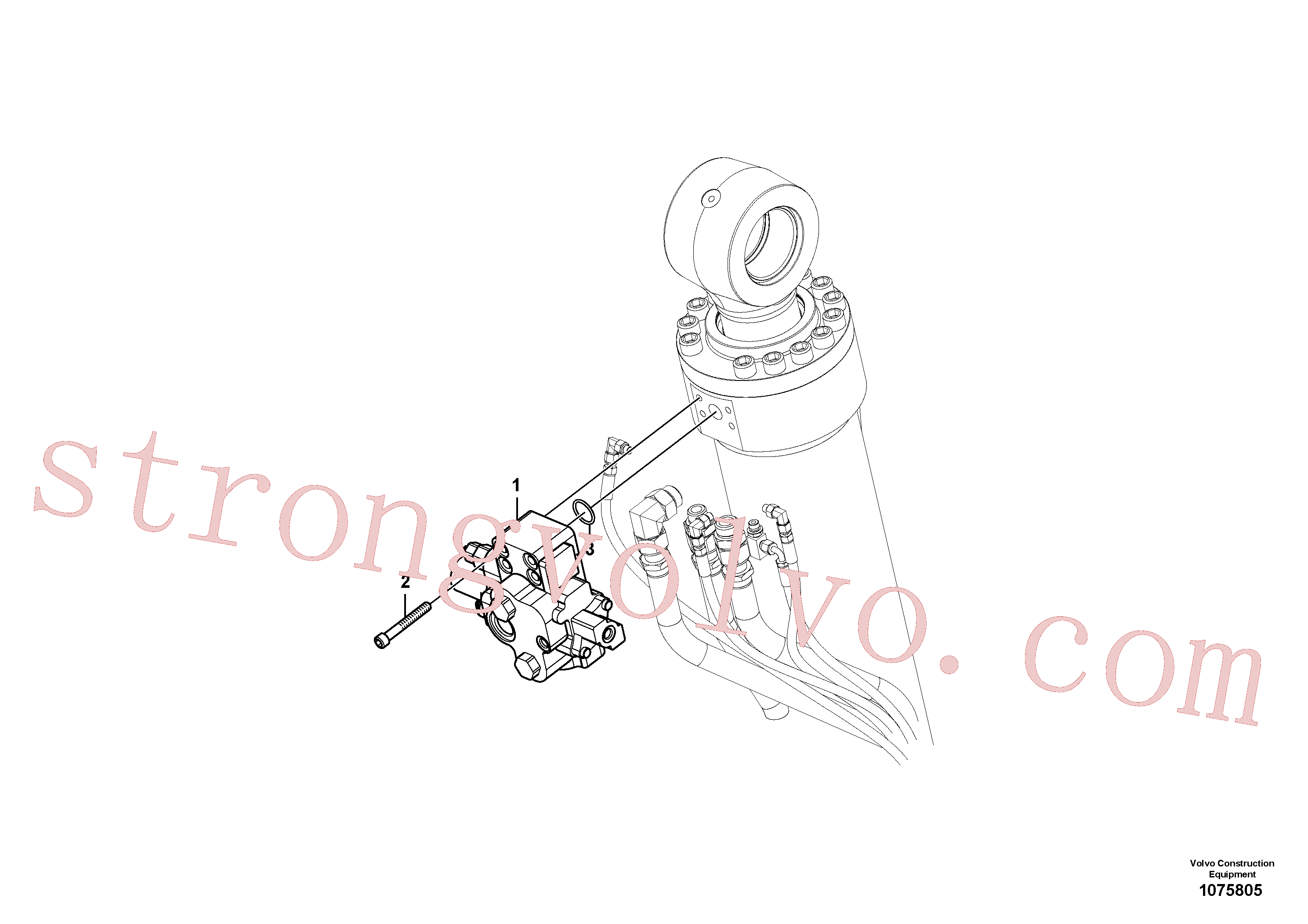 VOE14882685 Volvo Sistema hidráulico de trabalho, válvula de controlo da lança ajustável(1075805 Montagem)