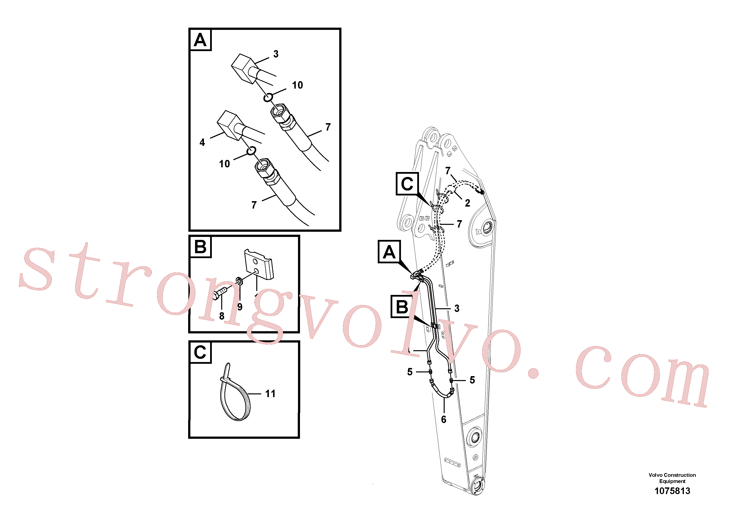 Volvo Acessórios para escavadeira VOE14678058 Pipe Acessórios